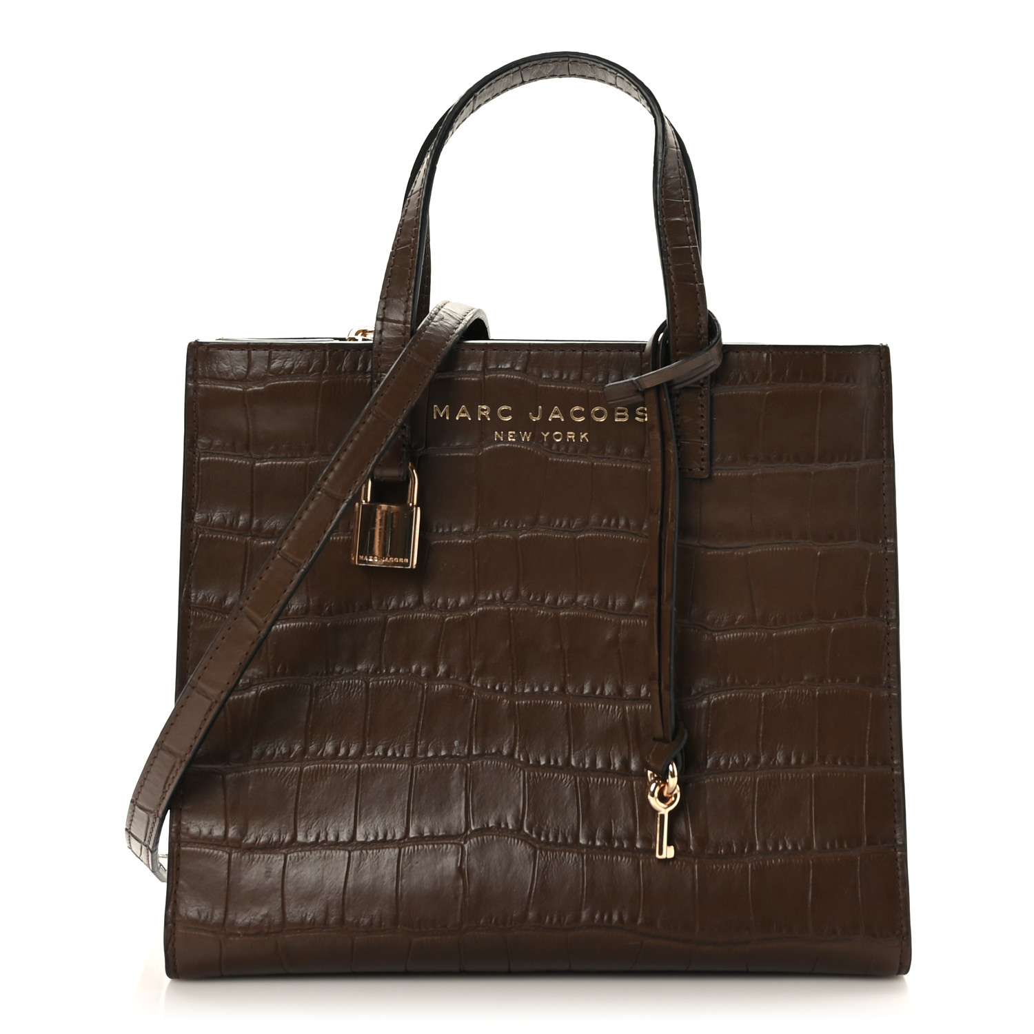 Dark brown croc bag hotsell