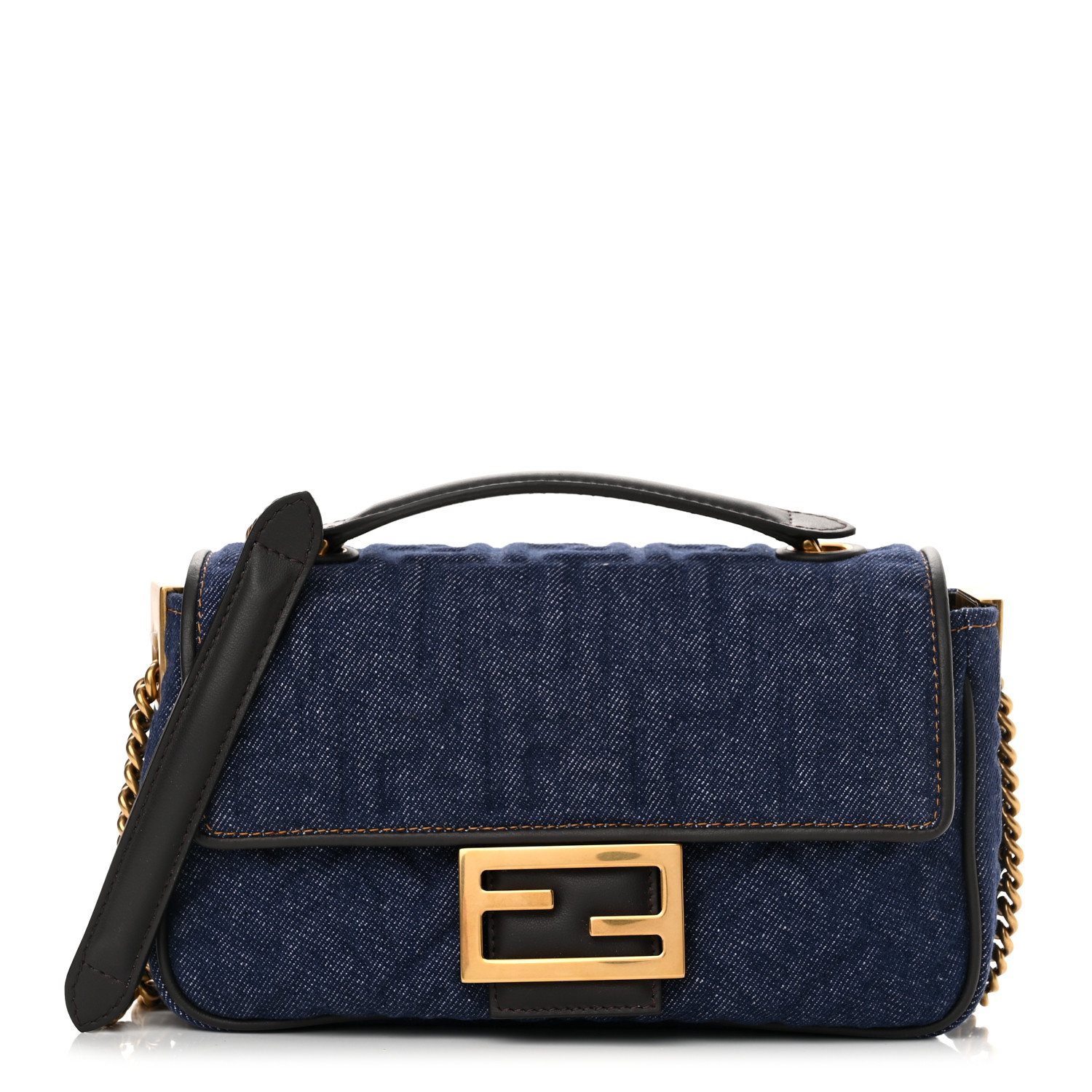 【関税&送料込】Fendi Fendi Embroidered Denim Medium By The Fendi Embroidered denim medium By The Way crossbody bag