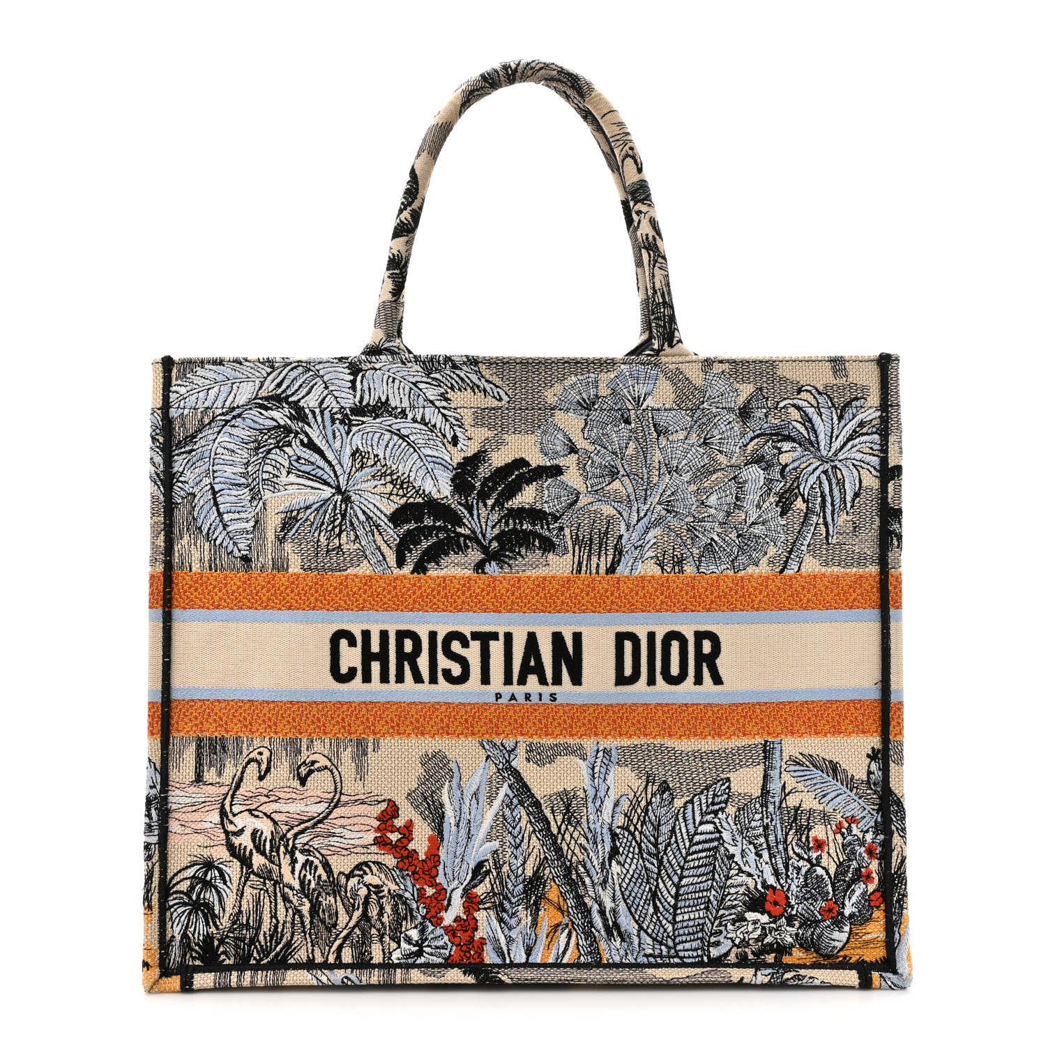 自然の美を纏う｜Book Tote “Toile de Jouy Palms”【Dior】 CHRISTIAN DIOR Canvas Embroidered Large Palm Tree Toile De