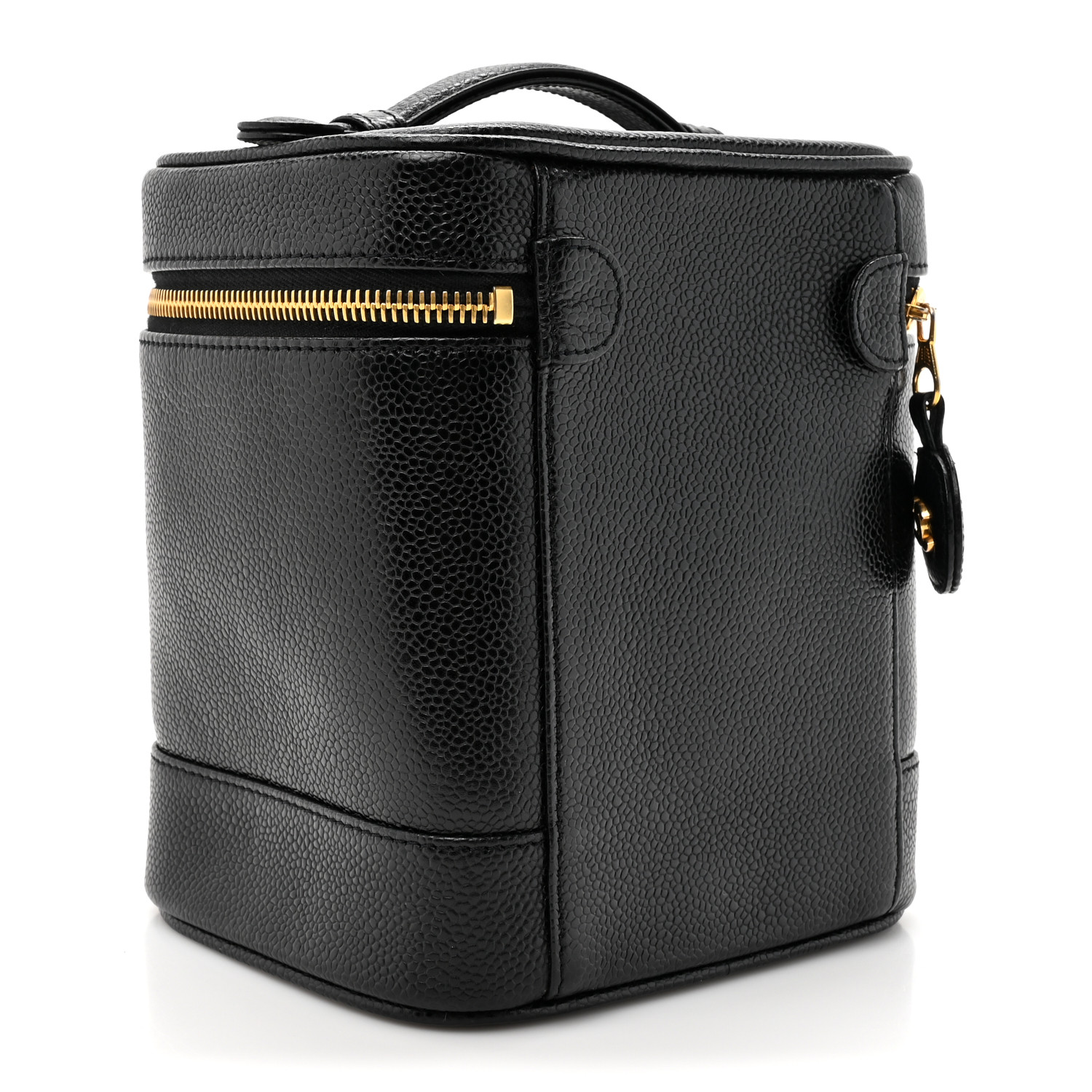 CHANEL Caviar Vanity Cosmetic Case Black 3