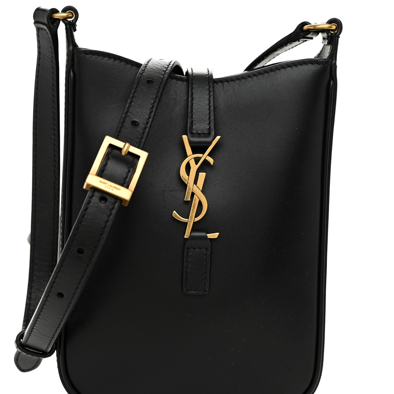 ショルダーバッグ・ポシェット SAINT LAURENT 25SS BLACK MONOGRAM EL 5A7 SMALL HOBO BAG SAINT LAURENT Smooth Calfskin Mini Le 5 A 7 Vertical Hobo