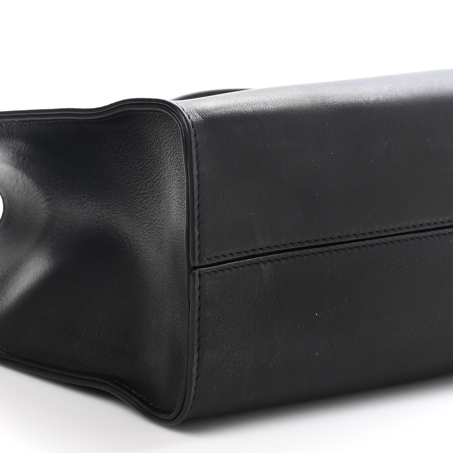 THE ROW Polished Saddle Calfskin Small Alexia Bag Black