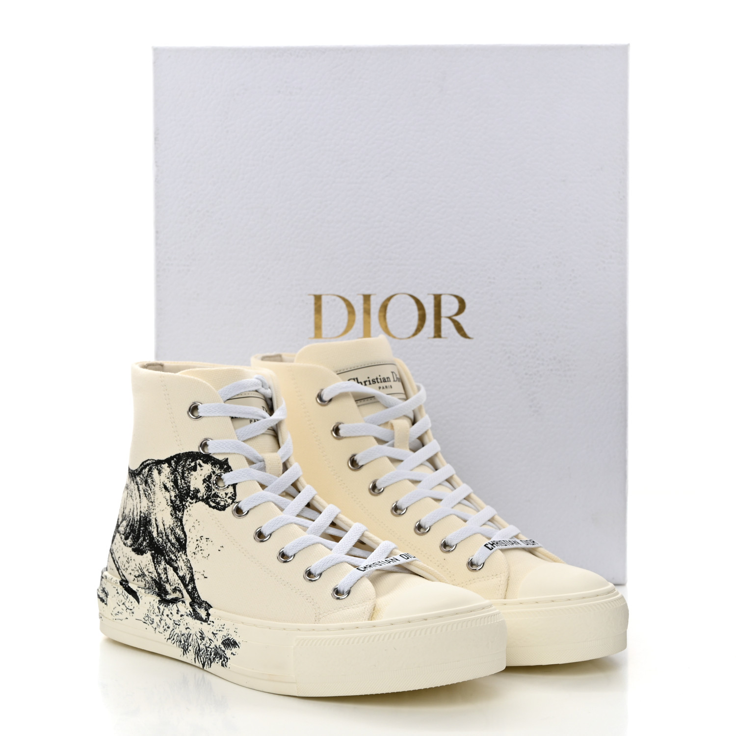 クリスチャンディオール CHRISTIAN DIOR Canvas Embroidered Walk'In Dior Tiger Print