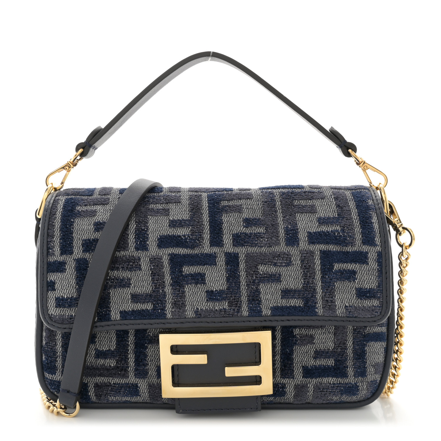 FENDI｜ (Mini Fendigraphy Chenille Degrade FF (8BS081 AS Fendigraphy Mini Fabric Blue | Fendi