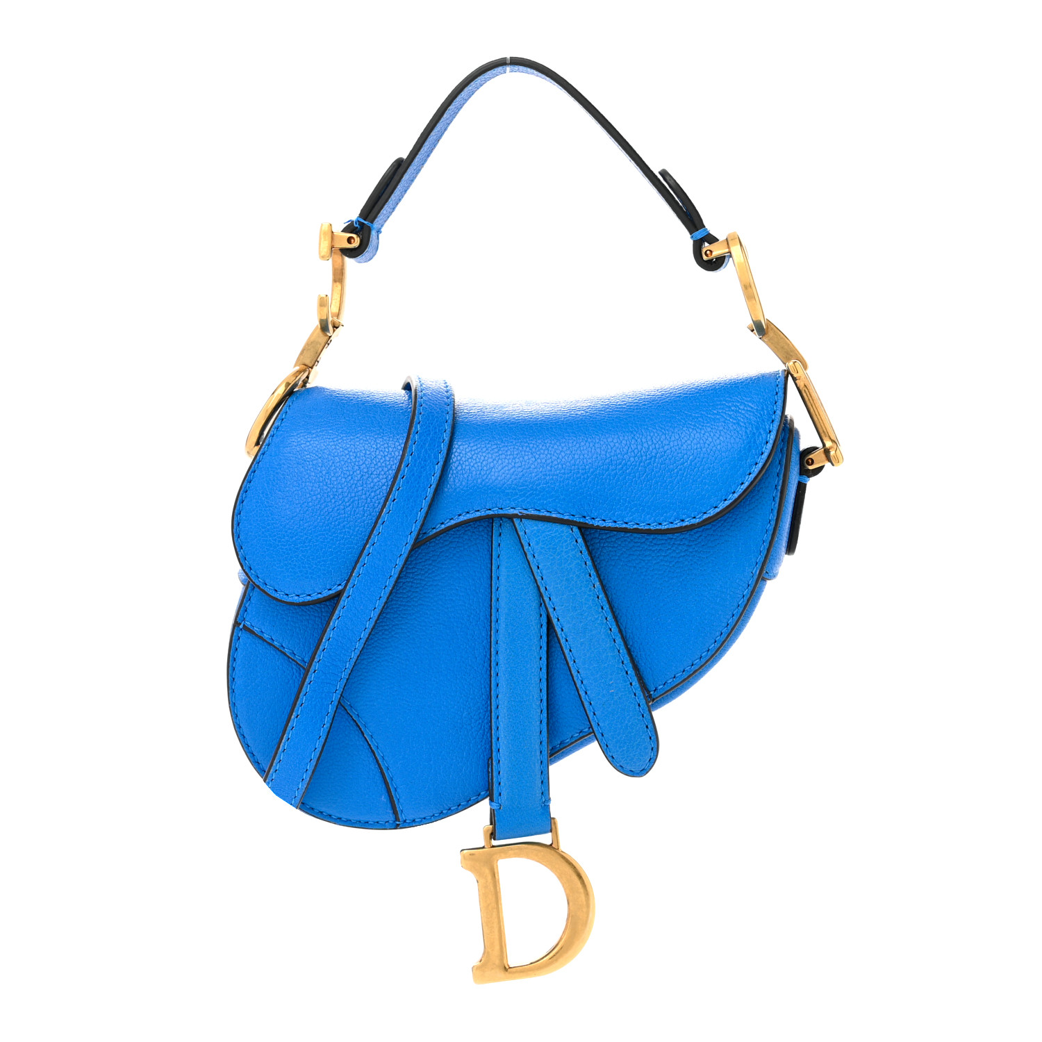 ボディバッグ・ウエストポーチ Dior blue butterfly saddle bag Saddle Bag with Strap Celestial Blue and White Grained