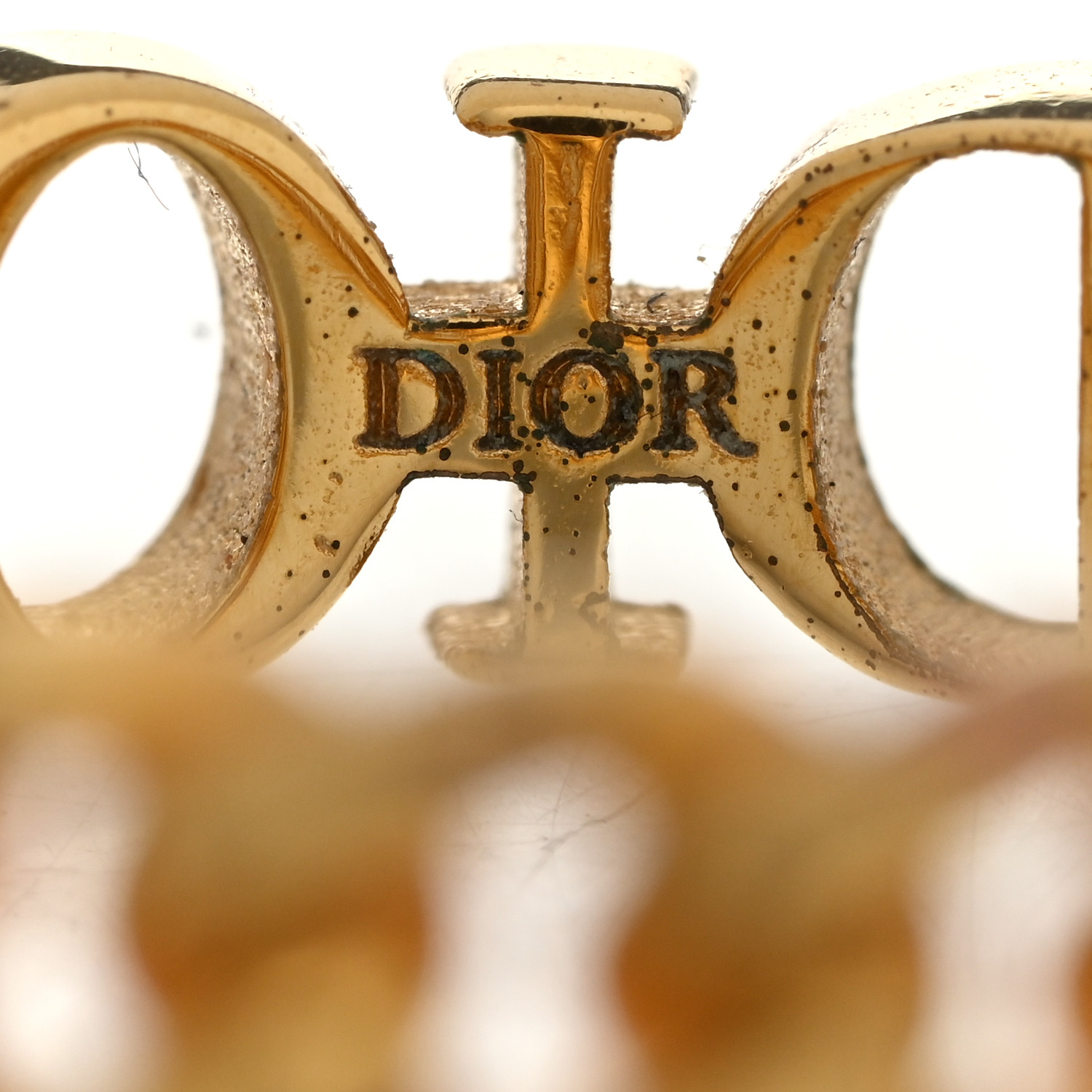 ChristanDiorリング CHRISTIAN DIOR Pearl Crystal Ring 52/6 Gold 1371168