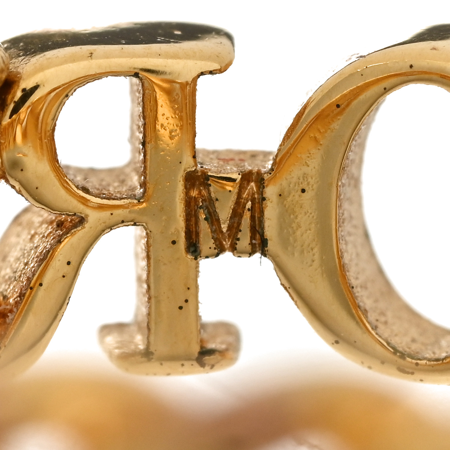 CHRISTIAN DIOR Pearl Crystal Ring 52/6 Gold 1371168