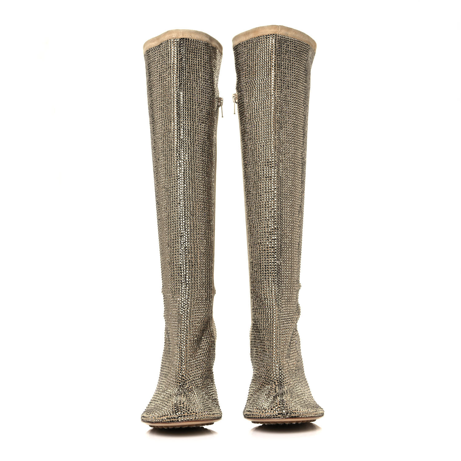最大10%OFFクーポン BOTTEGA VENETA Suede Crystal Sparkle Dot Tall Boots 38.5 その他
