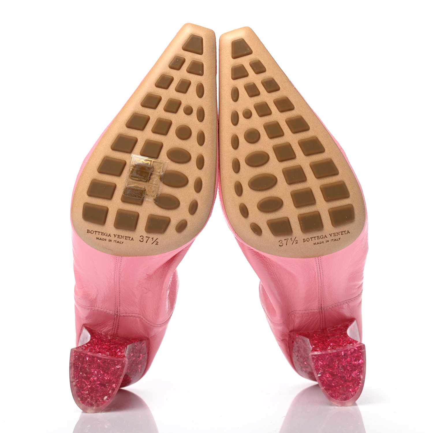 【BOTTEGA VENETA】CRUSH llic Nappa Almond Pumps Fondant BOTTEGA VENETA Metallic Crushed Nappa Glitter Plexiglass