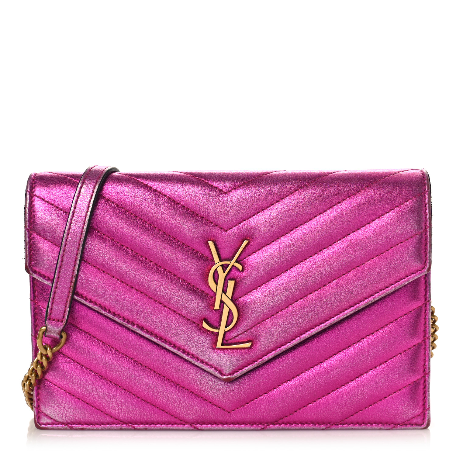 ☆関税込☆SAINT LAURENT★PORTAFOGLIO CON CATENA MONOGRAM★ DONNA SAINT LAURENT PORTAFOGLIO CON CATENA MONOGRAM IN PELLE