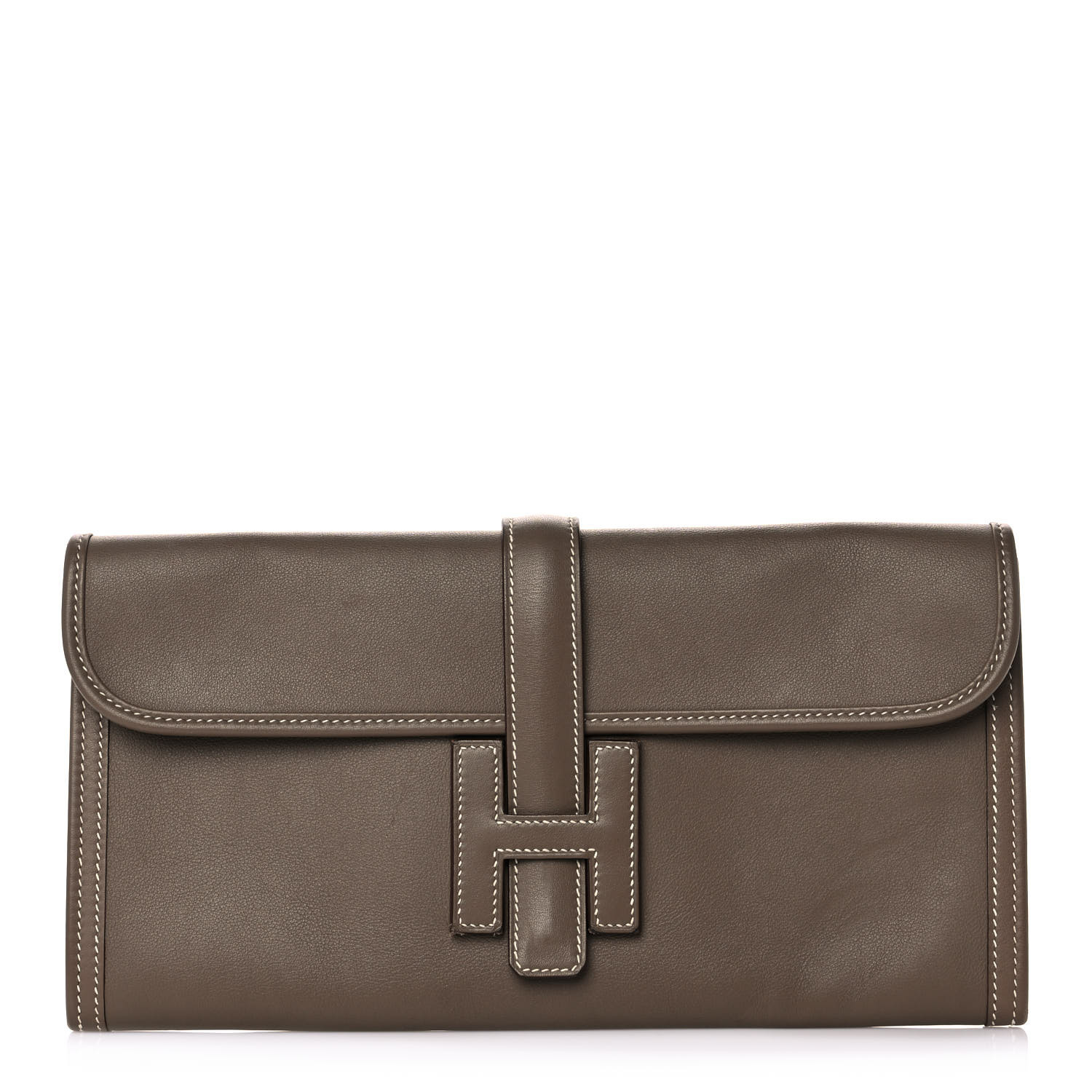 HERMES Swift Jige Elan 29 Clutch Etoupe 1035721 | FASHIONPHILE
