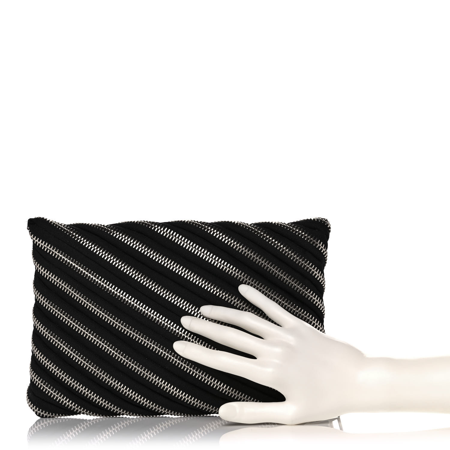 ALEXANDER WANG Metal Nylon Zipper Clutch Black 1041129