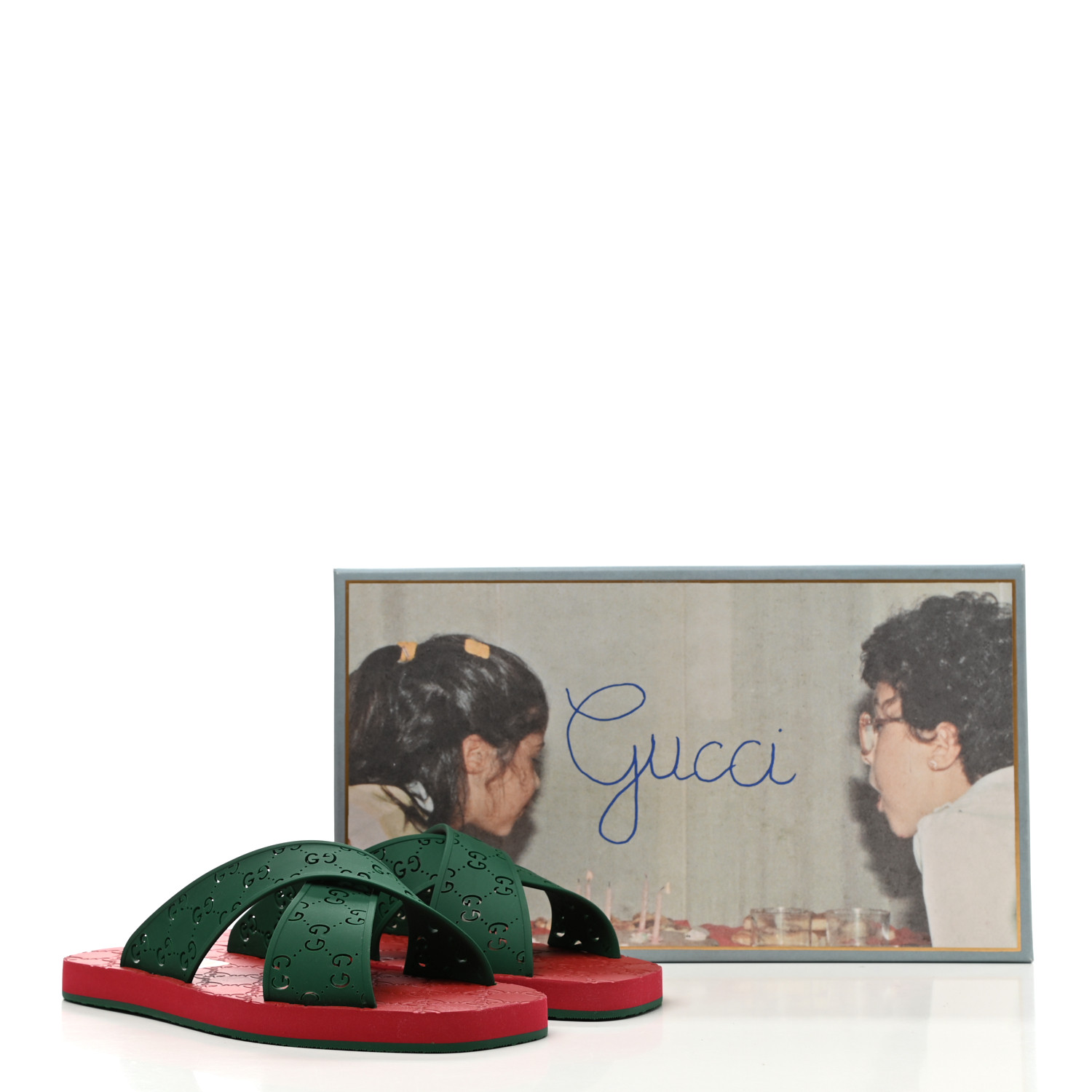 【GUCCI】SLIDE SANDALS Men's slide sandal in dark green padded GG canvas | GUCCI® US