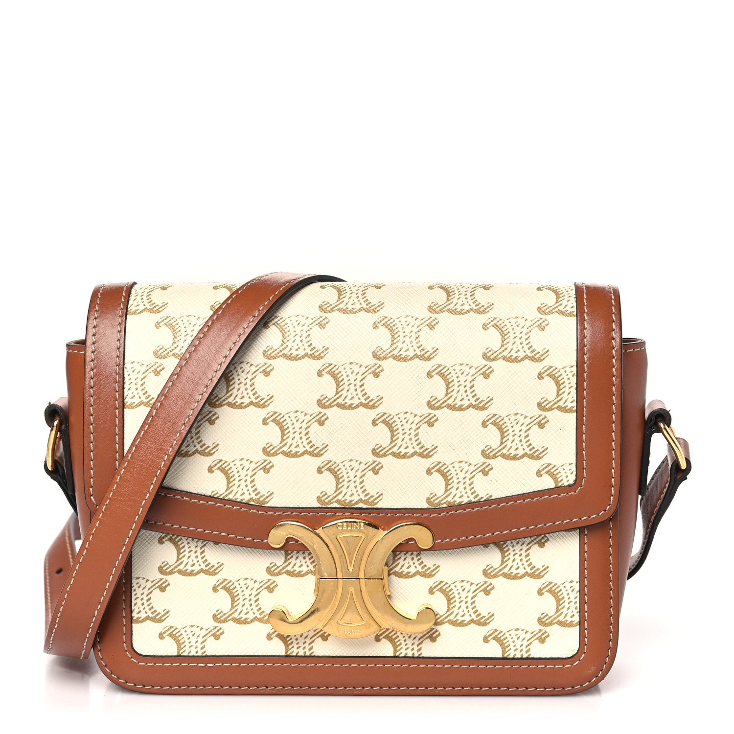 【CELINE】TEEN HONORINE BAG IN Triomphe Canvas and Calfskin Women's Teen Honorine bag in Triomphe canvas and calfskin