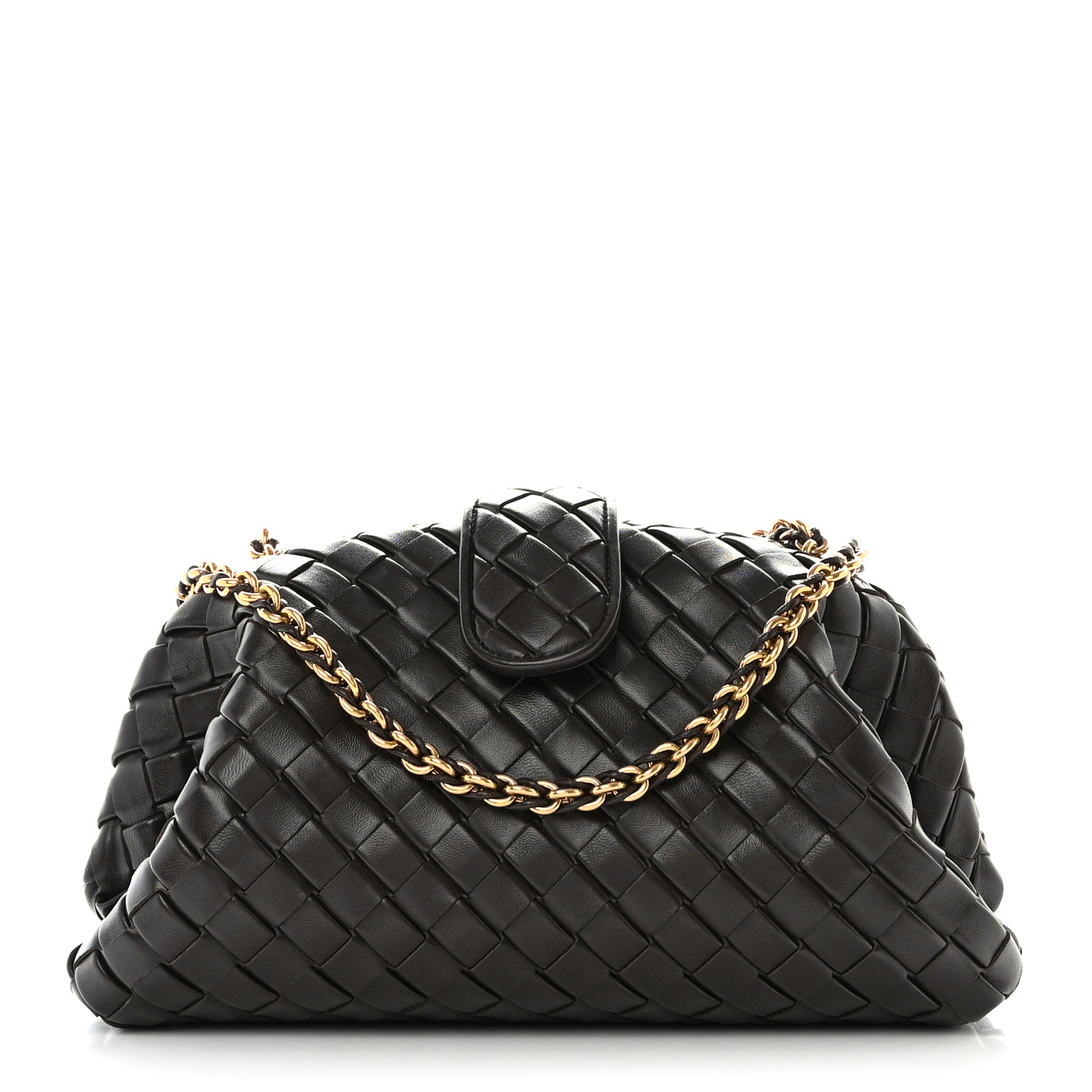クラッチバッグ Bottega Veneta Lauren 1980 Small Clutch In Intrecciato Nappa Lauren 1980 Small Intrecciato leather clutch in green