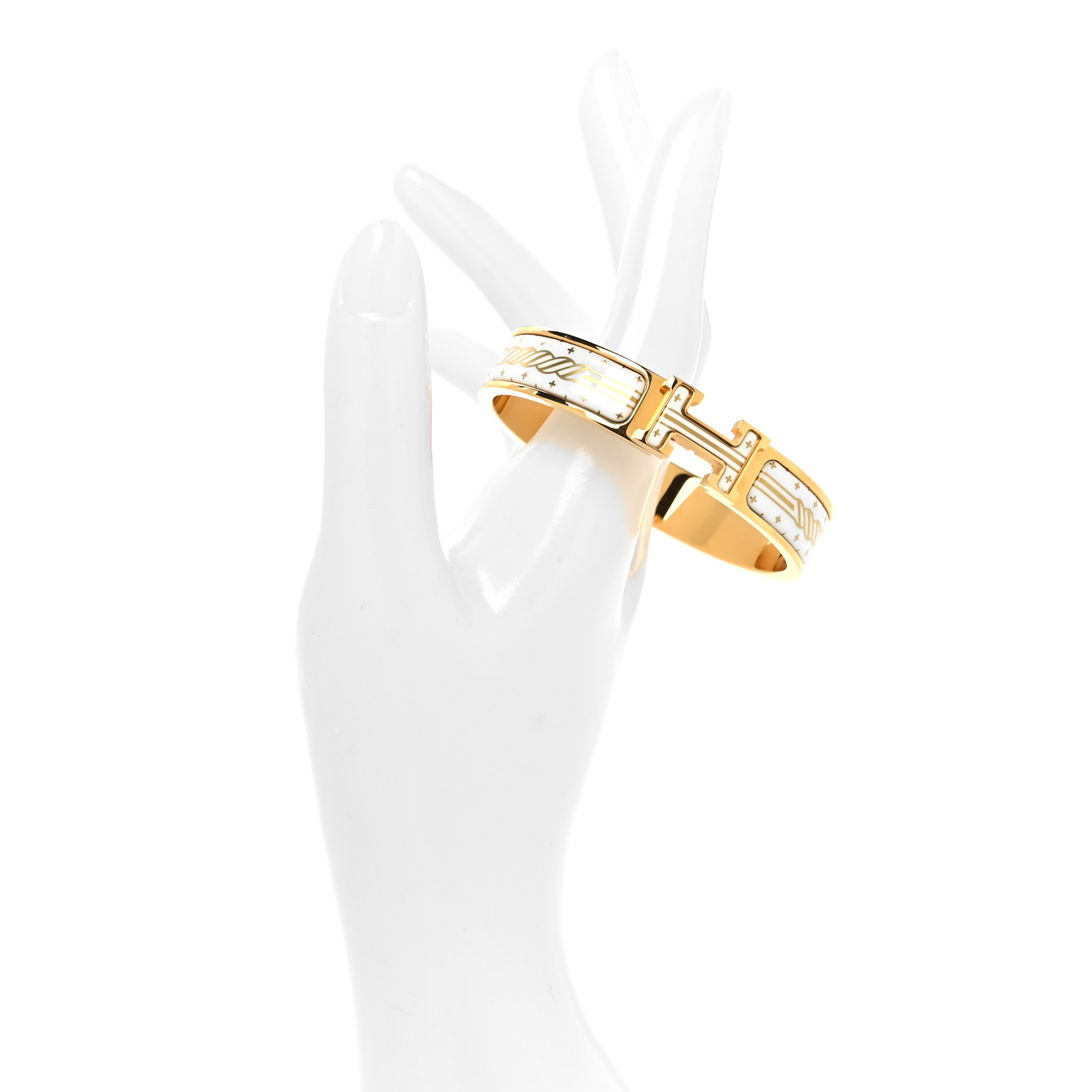 HERMES Enamel Printed Quadrige Au Fil Narrow Clic Clac H