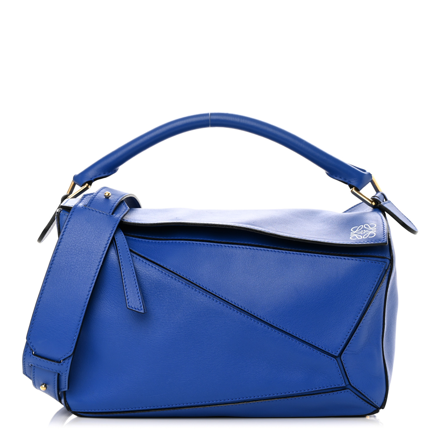 LOEWE Calfskin Medium Puzzle Bag Electric Blue 1265708