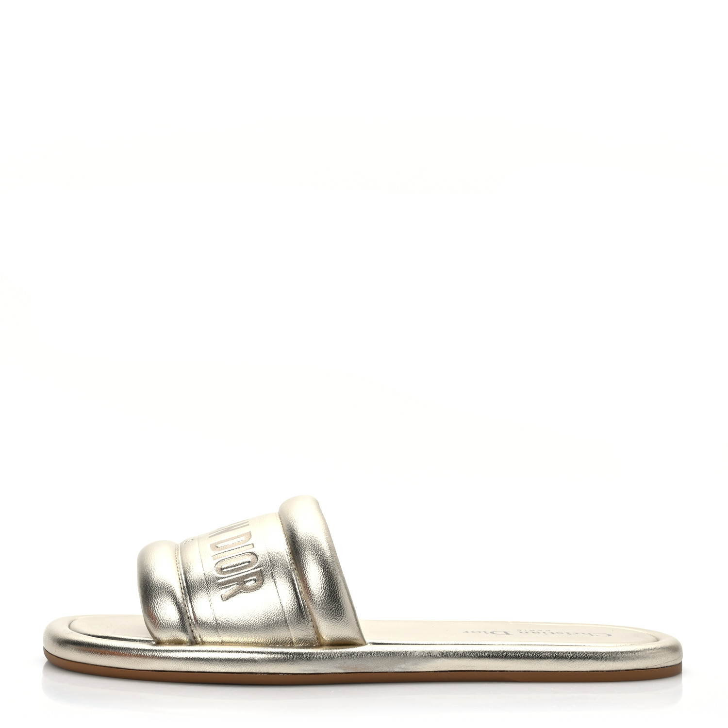 DIOR Every-D スライドサンダル Embossed Lambskin Dior Women Every-D Slide Black Embossed Lambskin