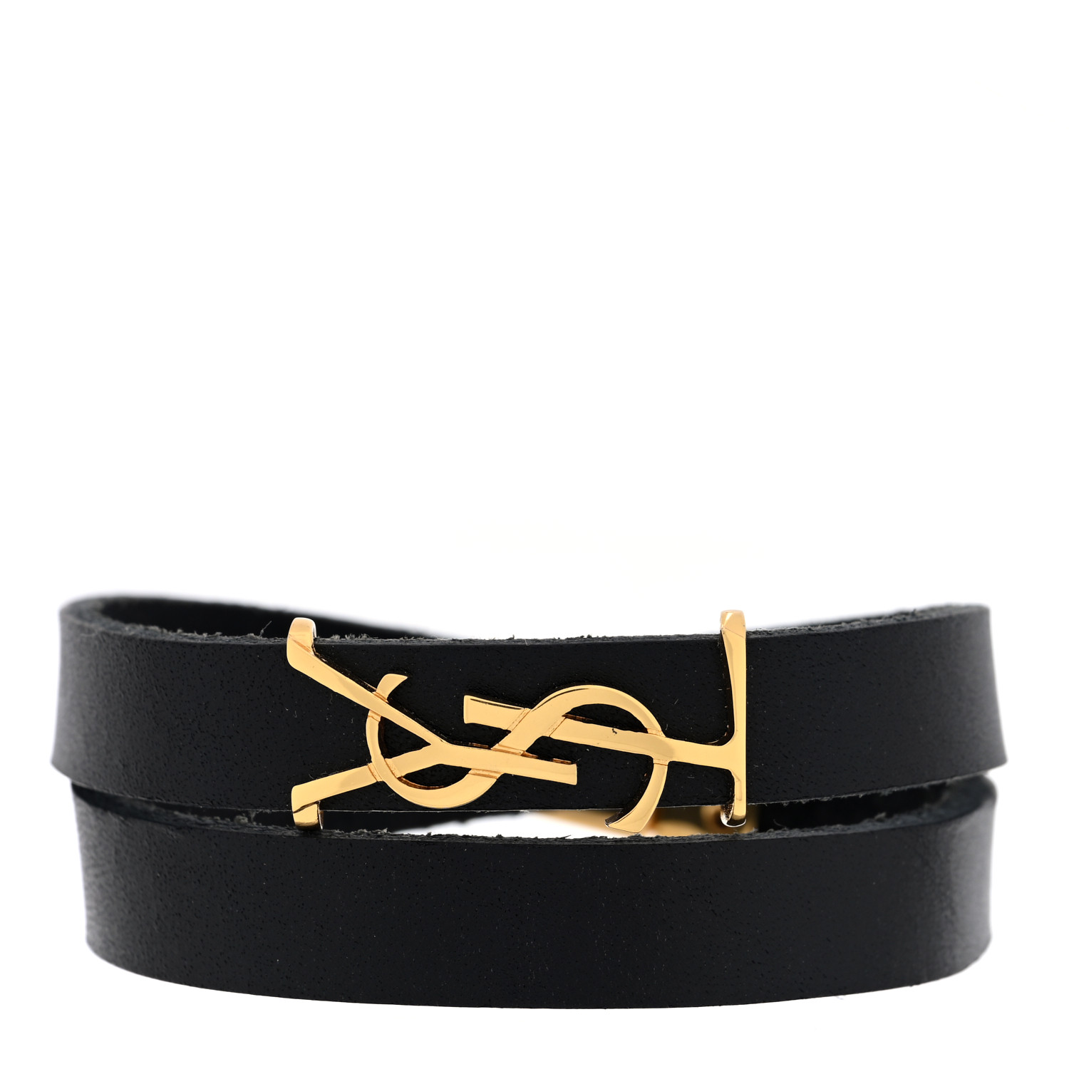 【関税&送料込】Saint Laurent Fabric Bracelet Saint Laurent Opyum Double Wrap Bracelet in Leather and