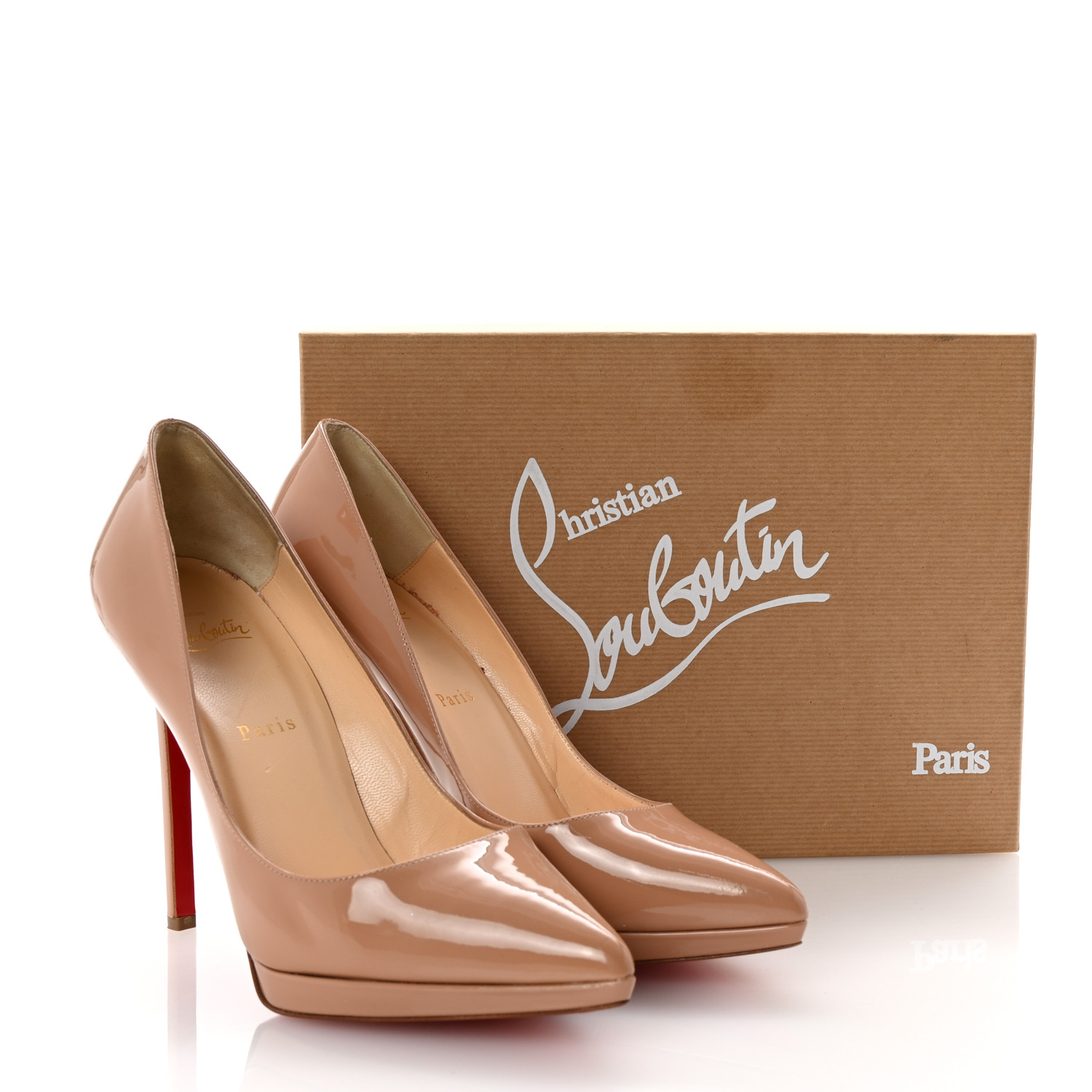 【新品未使用】クリスチャンルブタン パンプス PIGALLE PLATO 120 CHRISTIAN LOUBOUTIN Patent Pigalle Plato 120 Pumps 40.5 Nude
