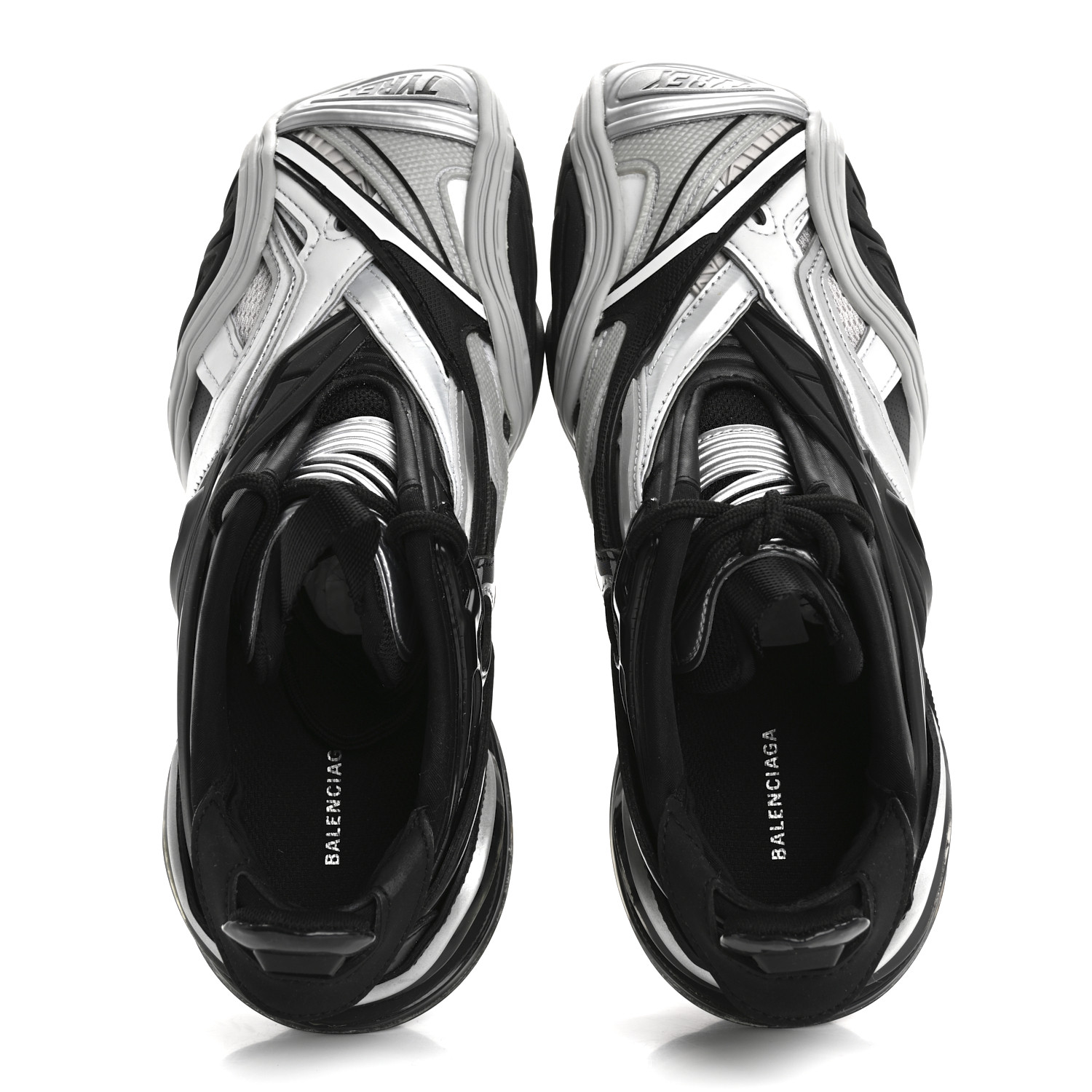 靴 BALENCIAGA Tyrex 36 24cm BALENCIAGA Rubber Womens Mesh Tyrex Sneakers 36 Black Grey