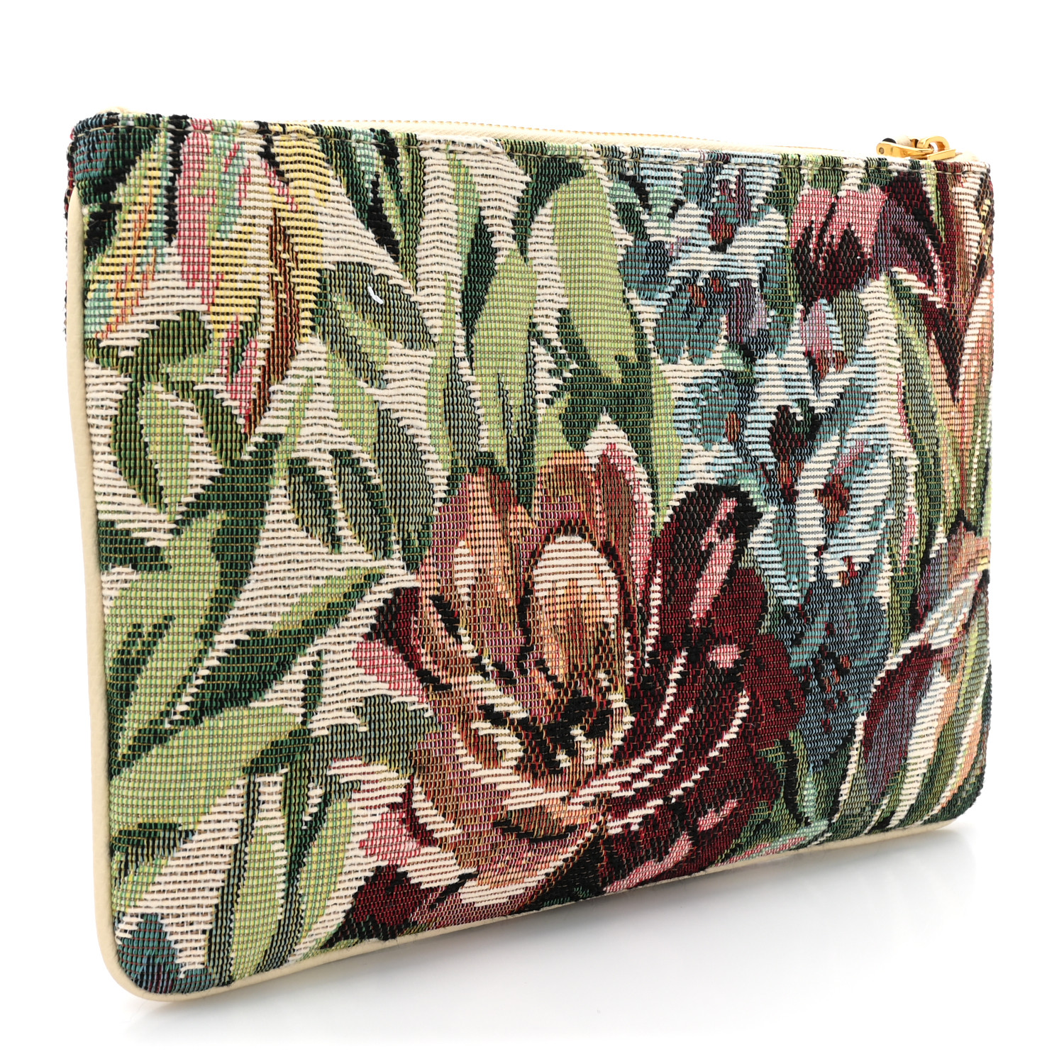VALENTINO GARAVANI Jacquard Floral Medium Vlogo Zip Pouch