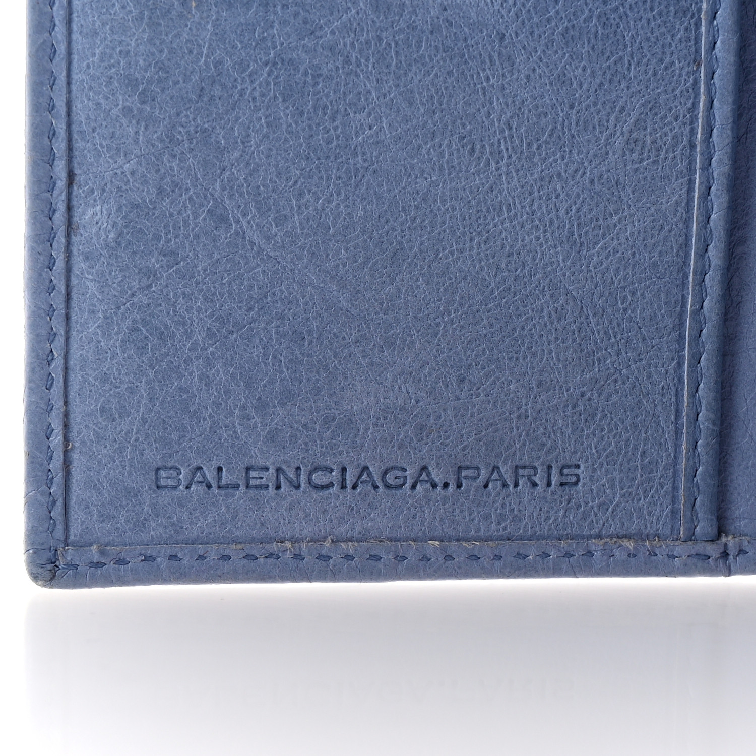 BALENCIAGA Agneau Classic Hardware Money Wallet Sky Blue