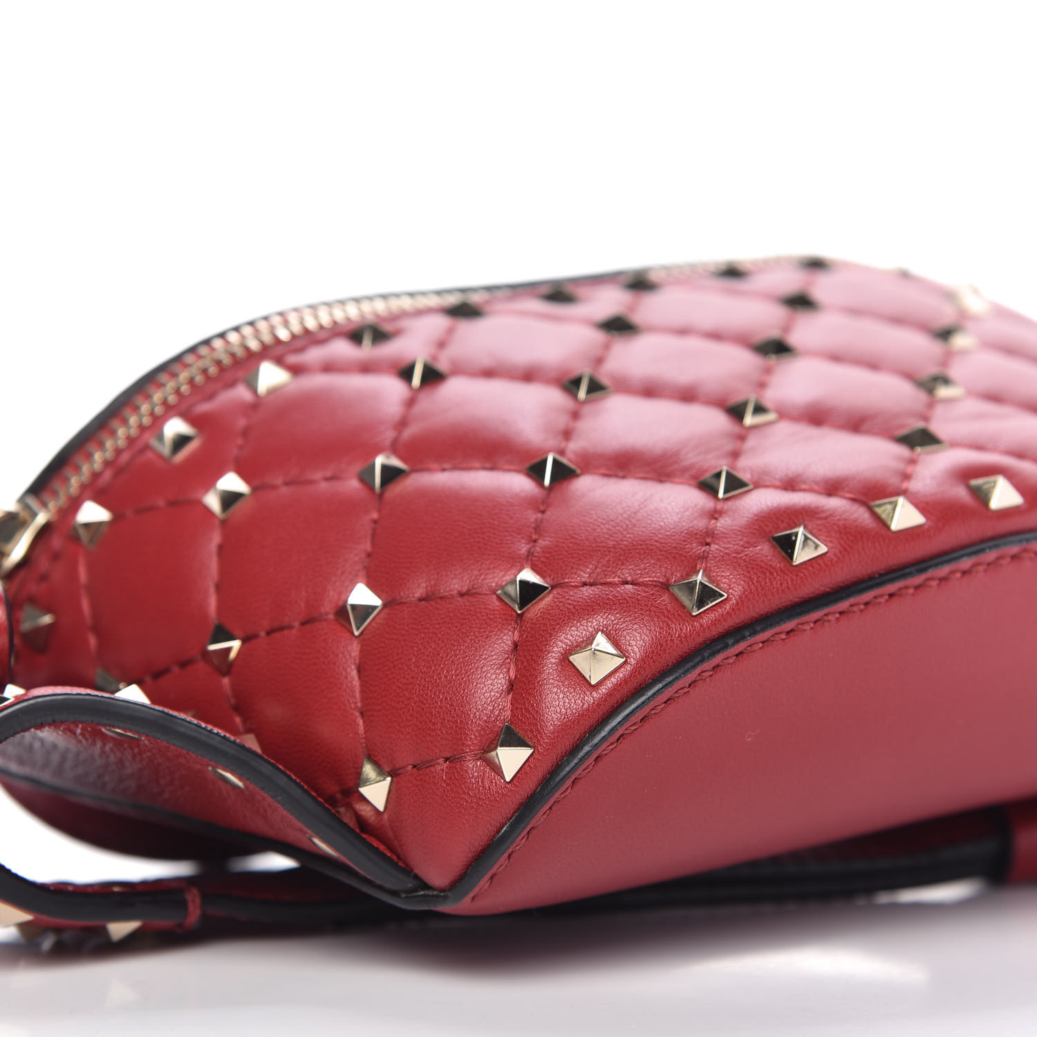 VALENTINO GARAVANI Nappa Rockstud Spike Belt Bag 95 Rosso