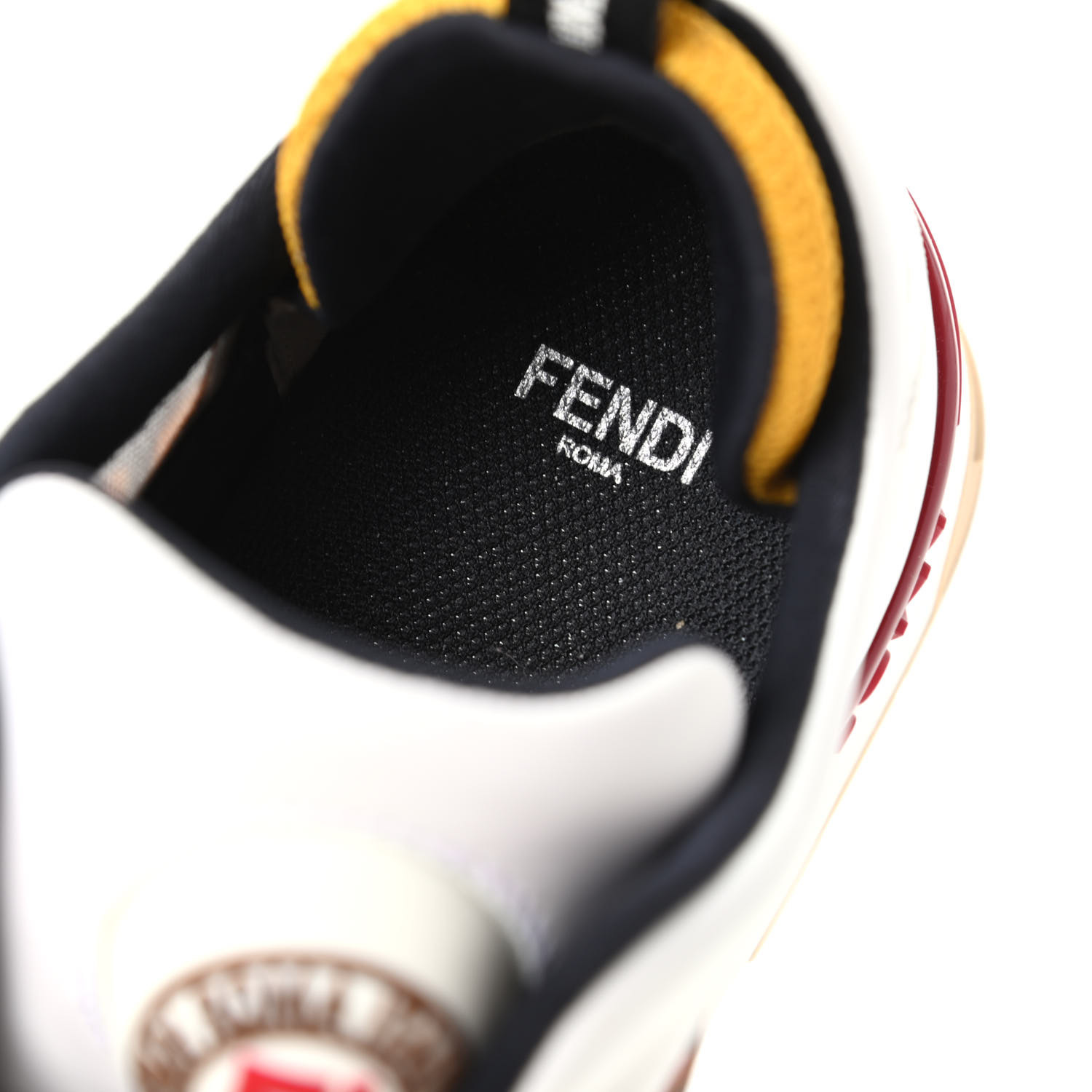 FENDI Vitello Mesh FF T-Rex Sneakers 40.5 Ultra White