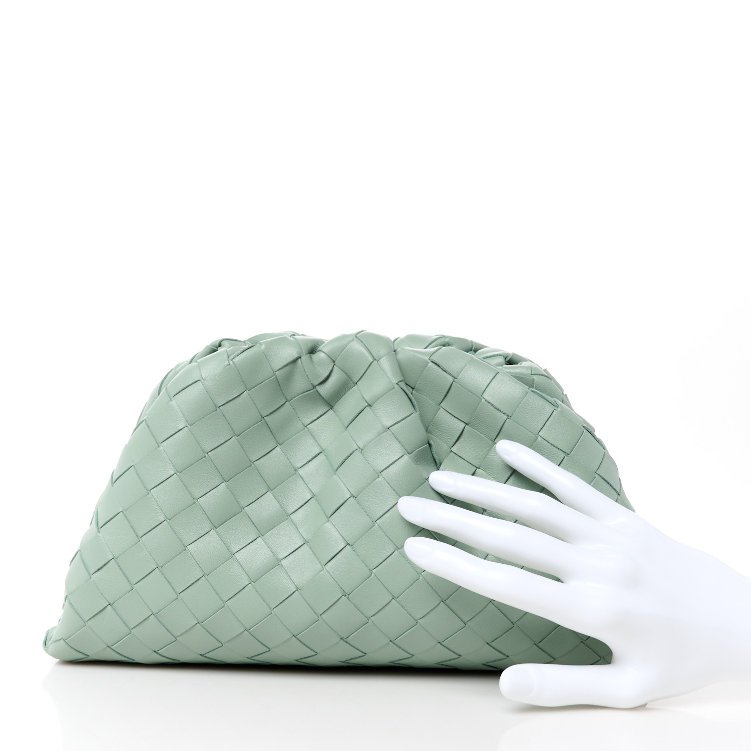 ★BOTTEGA VENETA★ Intrecciato Tin Pouch New Sage 698895VCPP Bottega Veneta Intrecciato Pouch Mini New Sauge in Lambskin