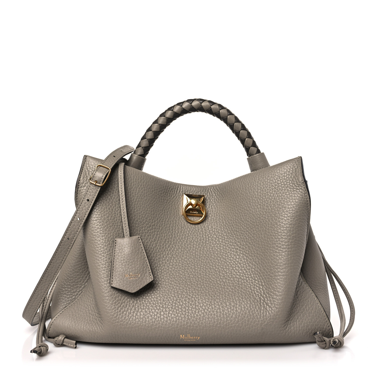 MULBERRY Heavy Grain Iris Tote Powder Grey Dark Clay 1463524