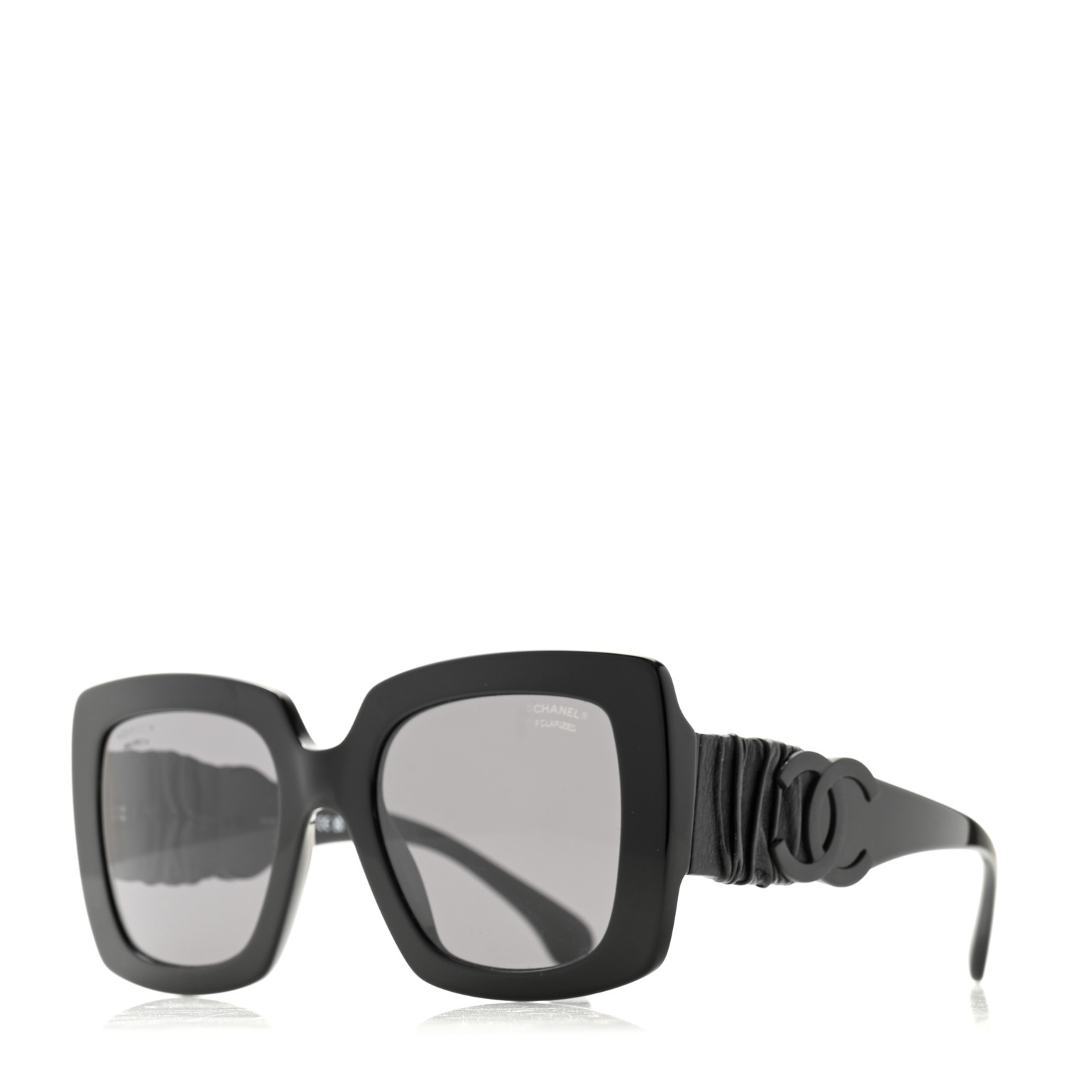 CHANEL Acetate Calfskin Square Sunglasses 5474-Q Black