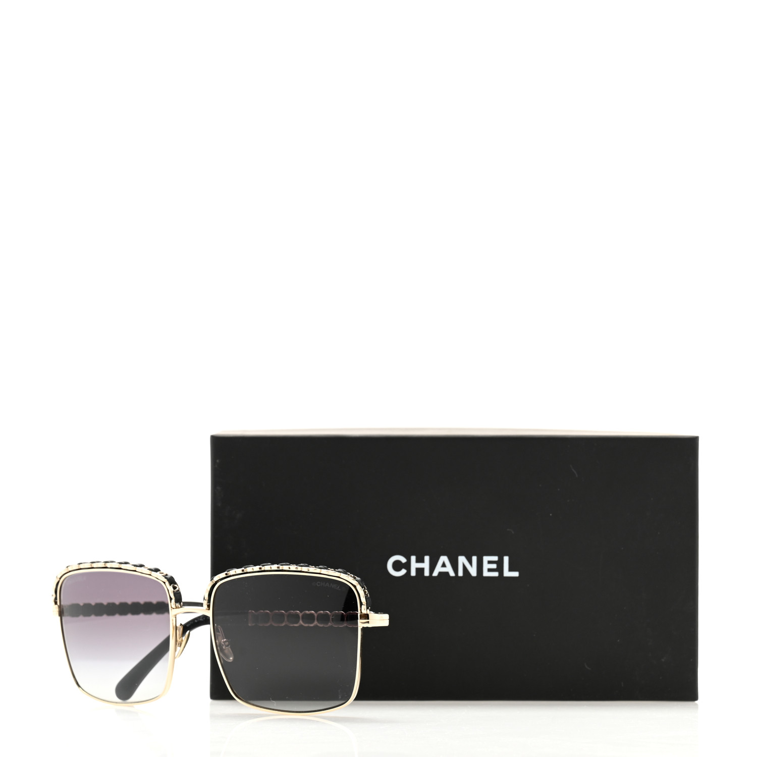 CHANEL Metal Square Chain Sunglasses 71369 Grey 1610608