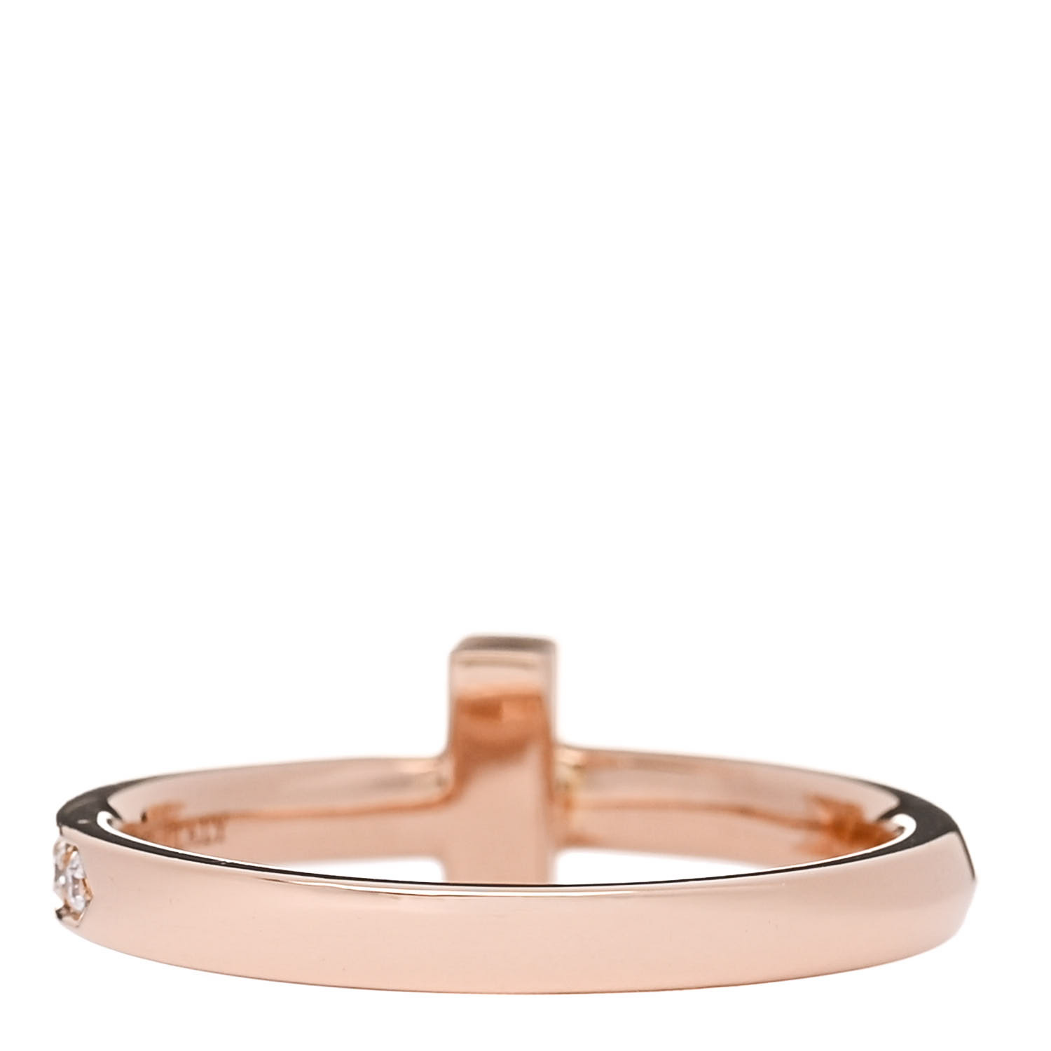 tiffany and co.　リング TIFFANY 18K Rose Gold Diamond 2.5mm T T1 Ring 53 6.5 1649098