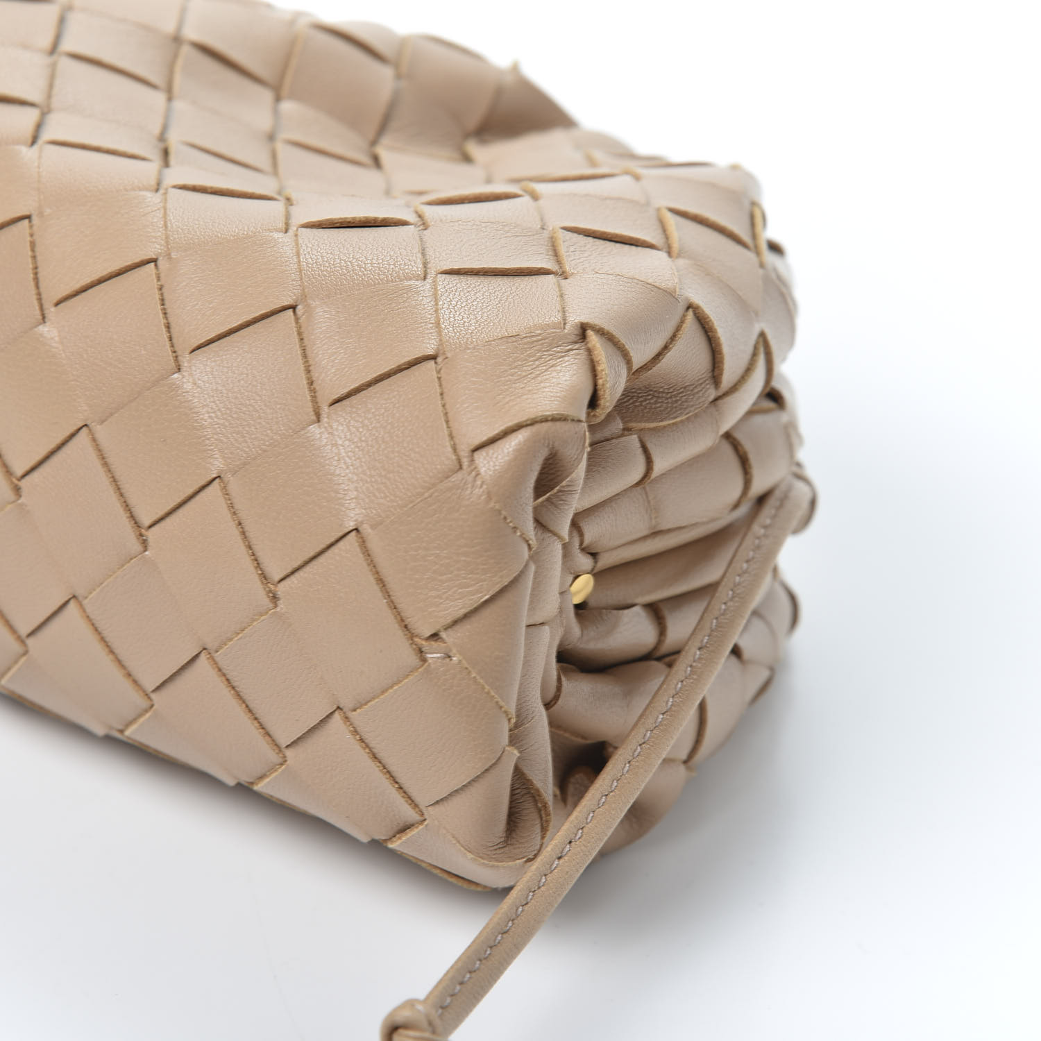 BOTTEGA VENETA Nappa Intrecciato The Mini Pouch Almond