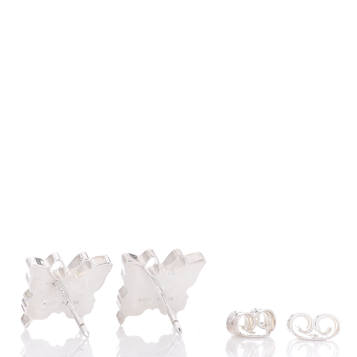 GUCCI★素敵！STERLING SILVER LOGO BUTTERFLY STUD Earrings 🆕️ Authentic GUCCI .925 STERLING SILVER LOGO BUTTERFLY