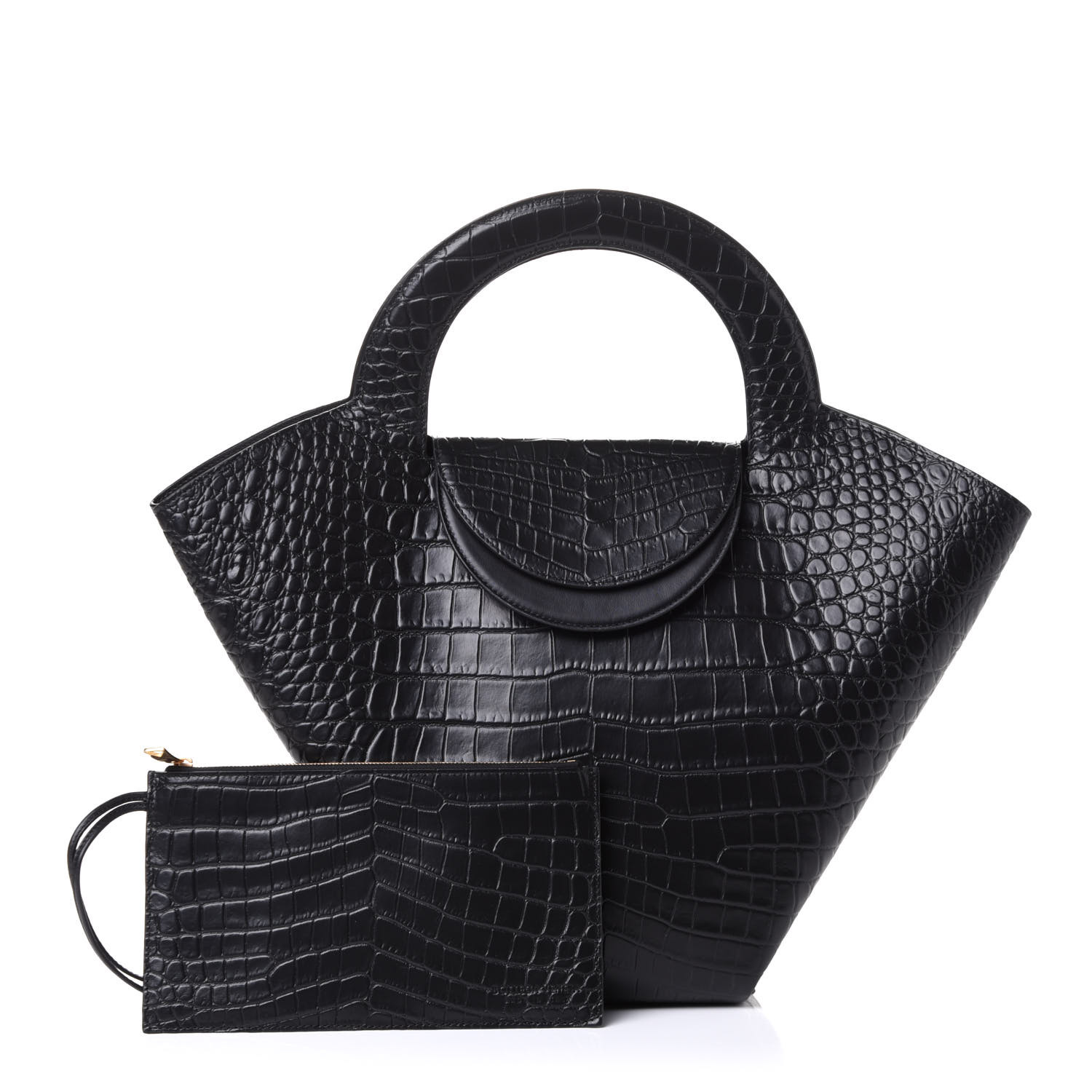Croco Effect ☆BOTTEGA VENETA☆ DOLL Medium ポーチ付きトート Bottega Veneta bag. Crocodile-embossed basket tote bag