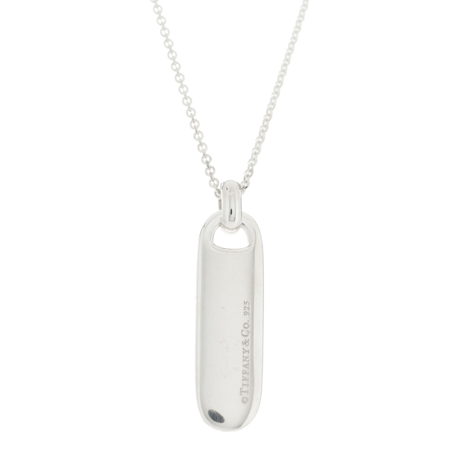 TIFFANY Sterling Silver Zipper Bar Pendant Necklace 1424933