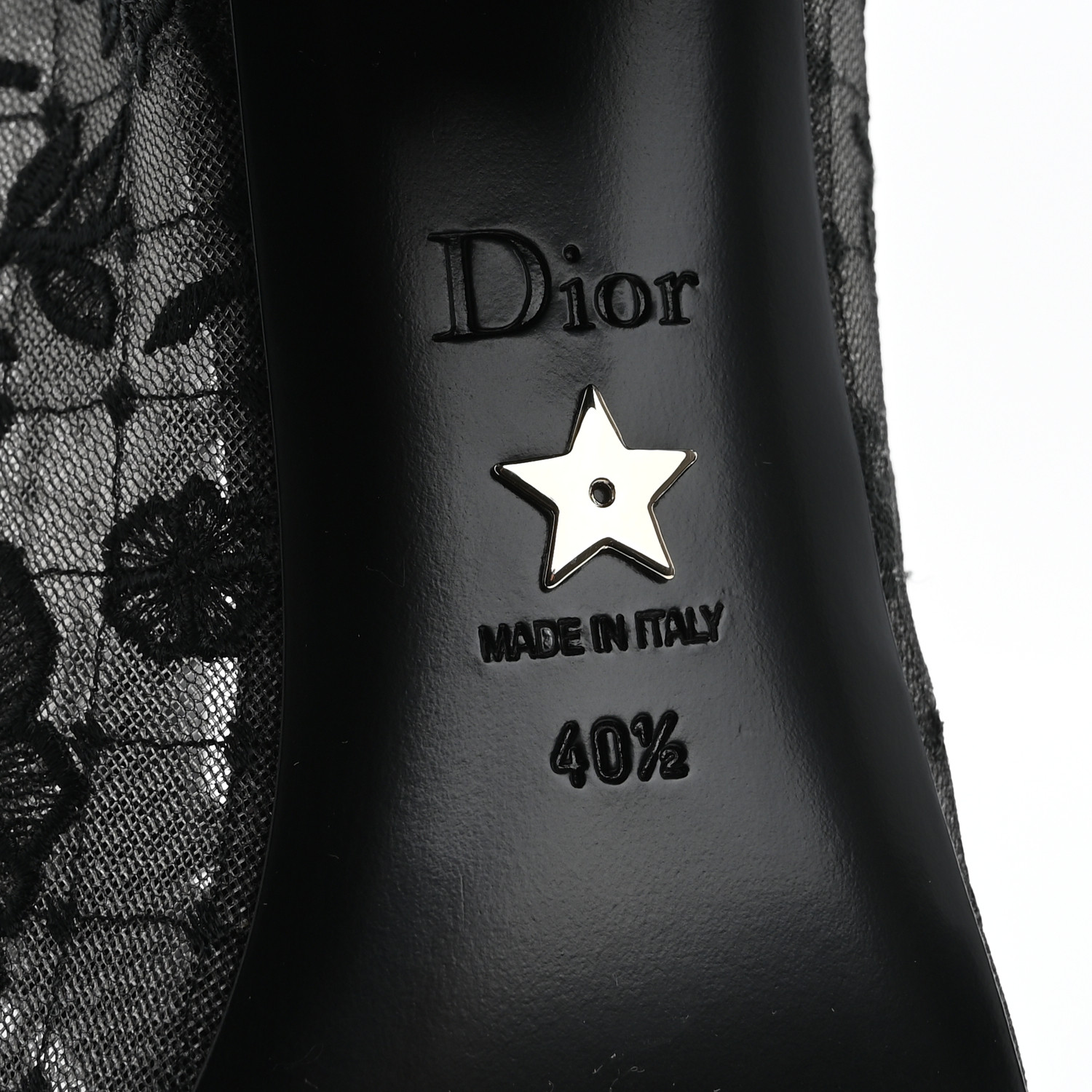 CHRISTIAN DIOR Suede Transparent Mesh Embroidered Roses