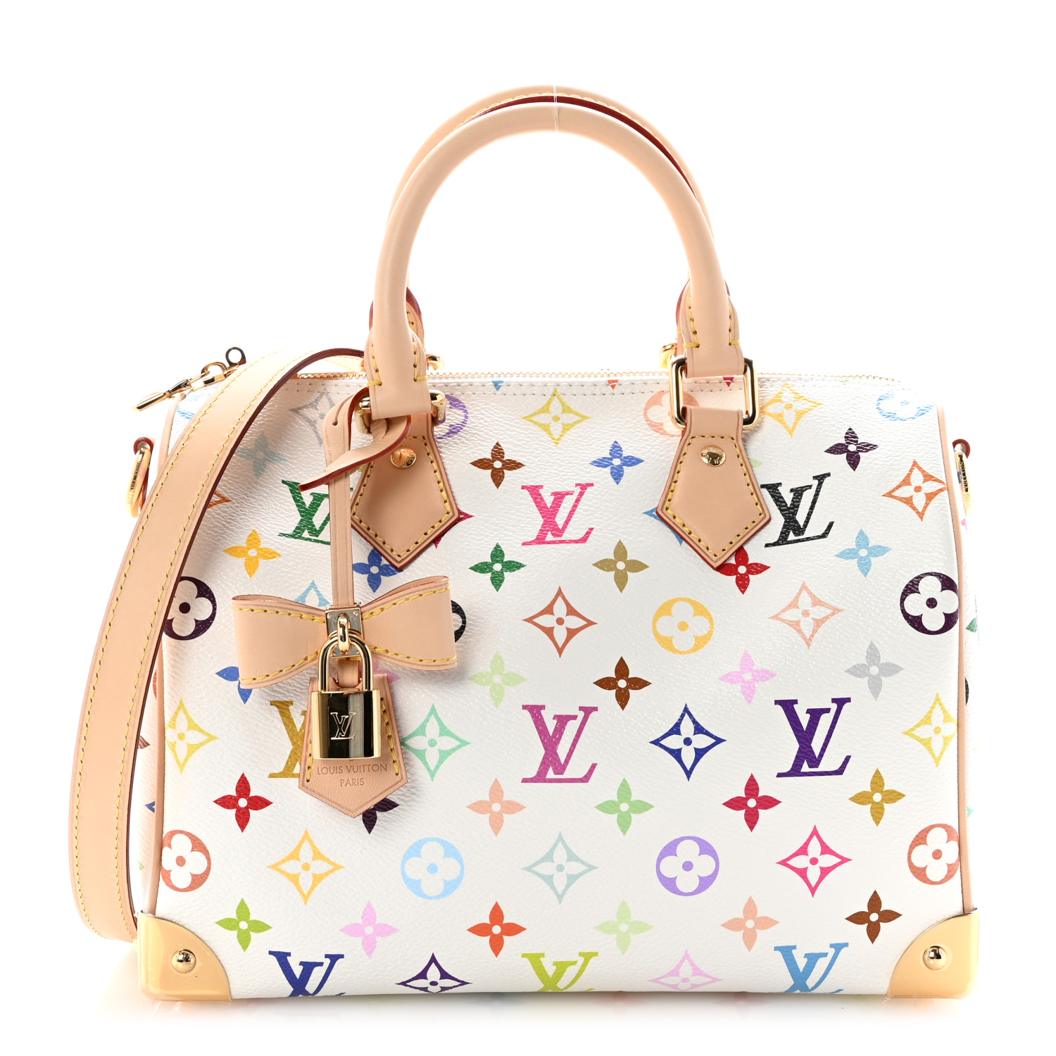 【Louis Vuitton】モノグラムスピーディバンドル25ホワイト LOUIS VUITTON LV X TM Monogram Multicolor Speedy Bandouliere