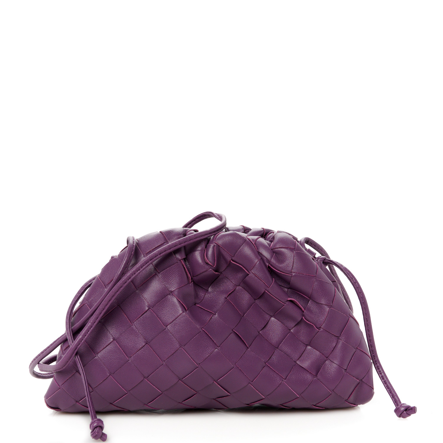 BOTTEGA VENETA Nappa Intrecciato The Mini Pouch Eggplant