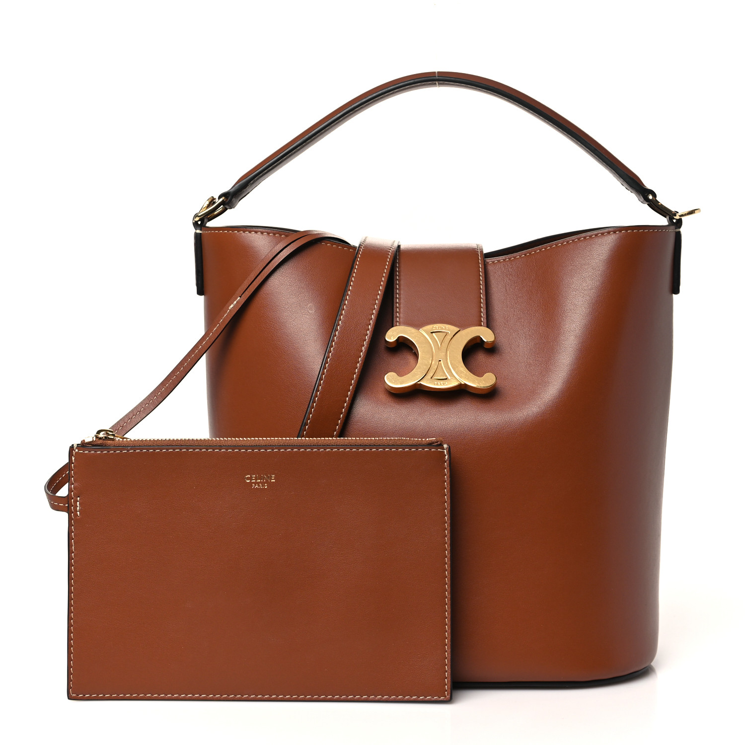 【CELINE】Medium Louise bag smooth calfskin ルイーズバッグ CELINE Smooth Calfskin Triomphe Medium Louise Bag Tan