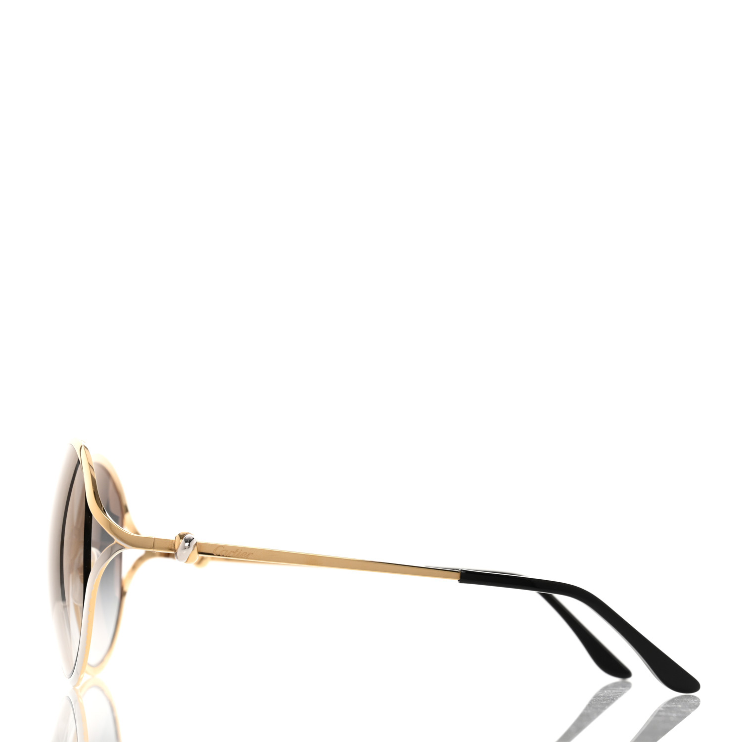 CARTIER Metal Round Sunglasses CT0226S Gold Silver 1214147