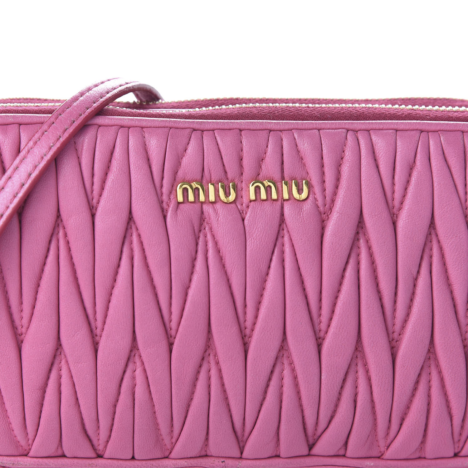 MIU MIU Nappa Matelasse Double Zip Chain Shoulder Bag Loto