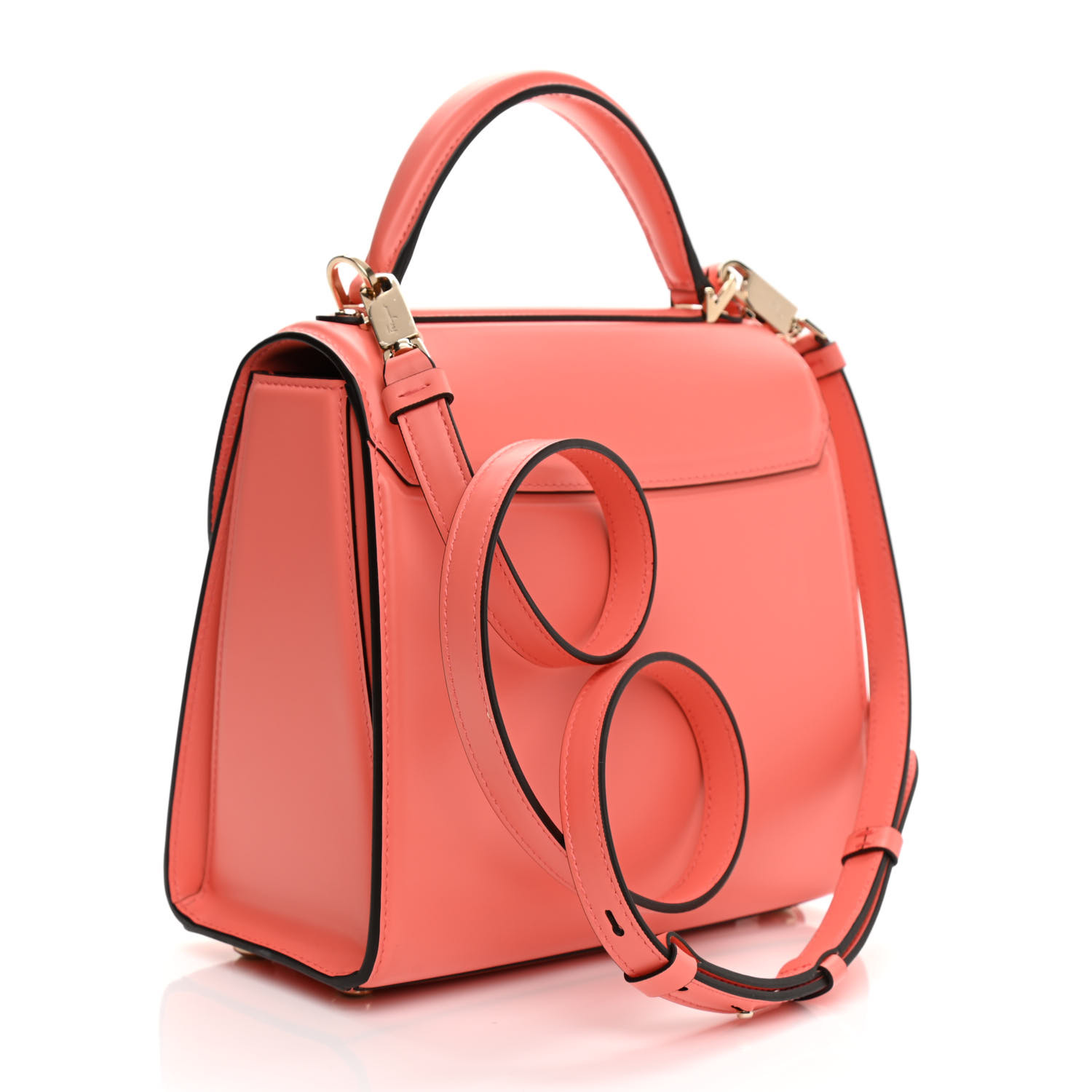 SALVATORE FERRAGAMO Smooth Calfskin Small Boxyz Orange