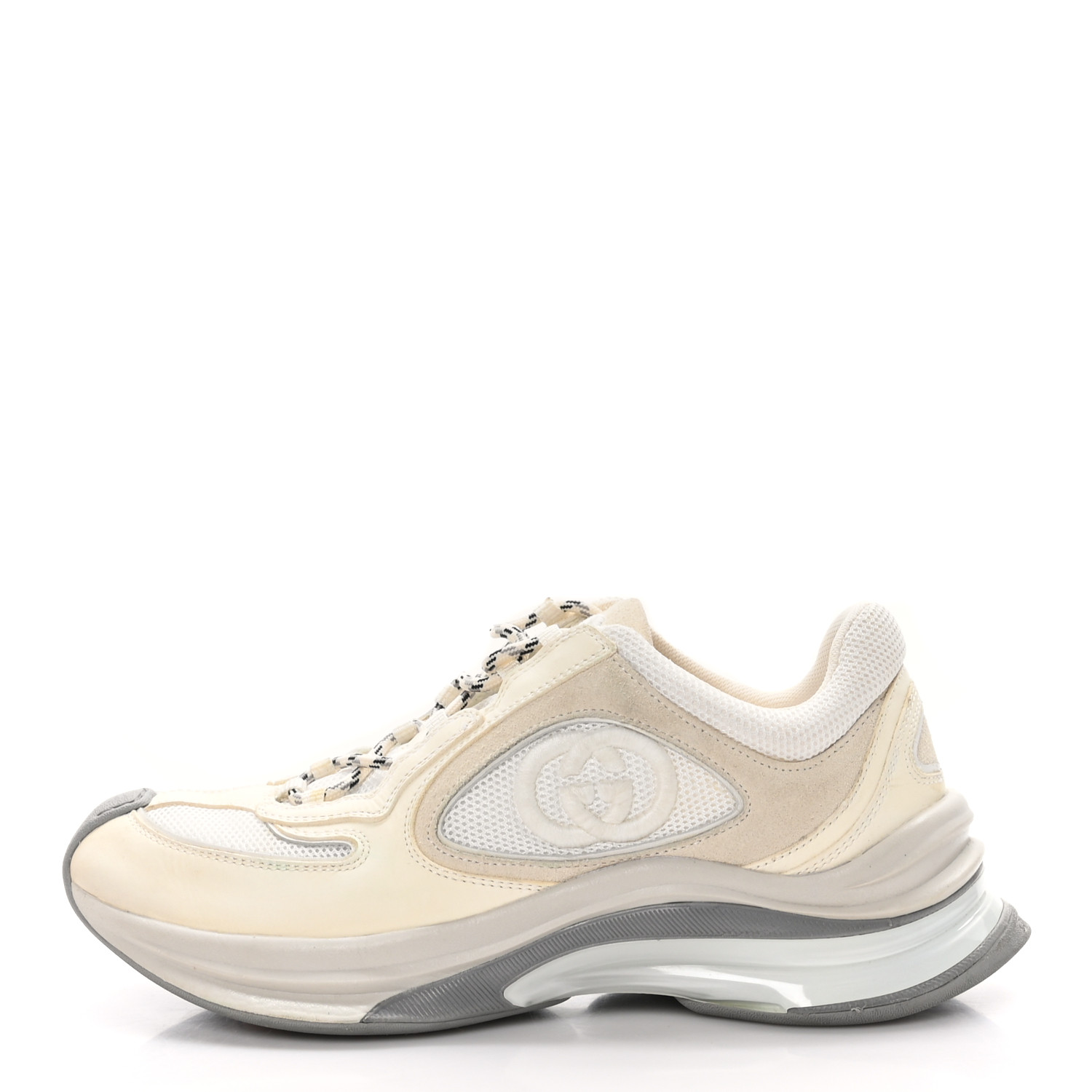 GUCCI Technical Knit Fabric Suede Calfskin Womens Gucci Run