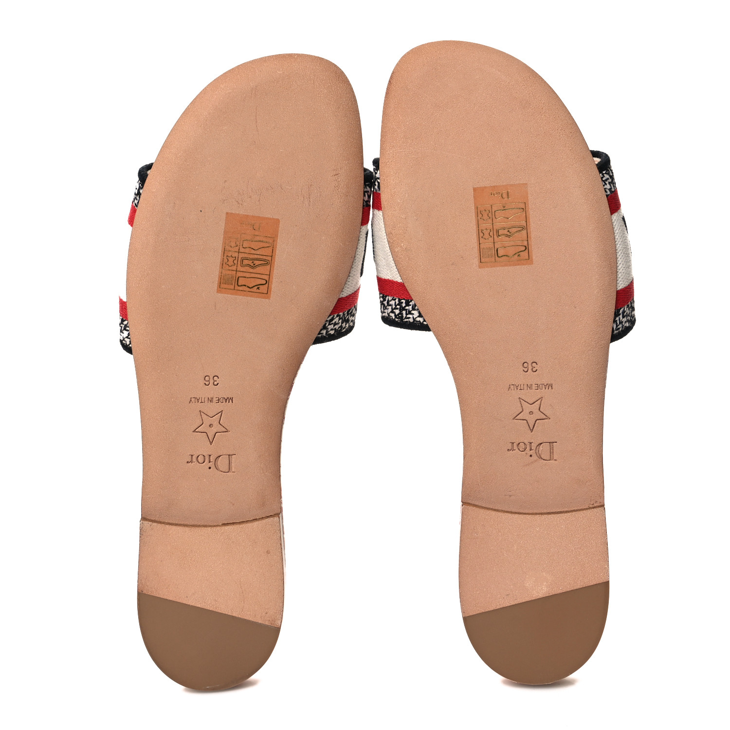 CHRISTIAN DIOR Canvas Embroidered Dioramour Dway Mules Slide