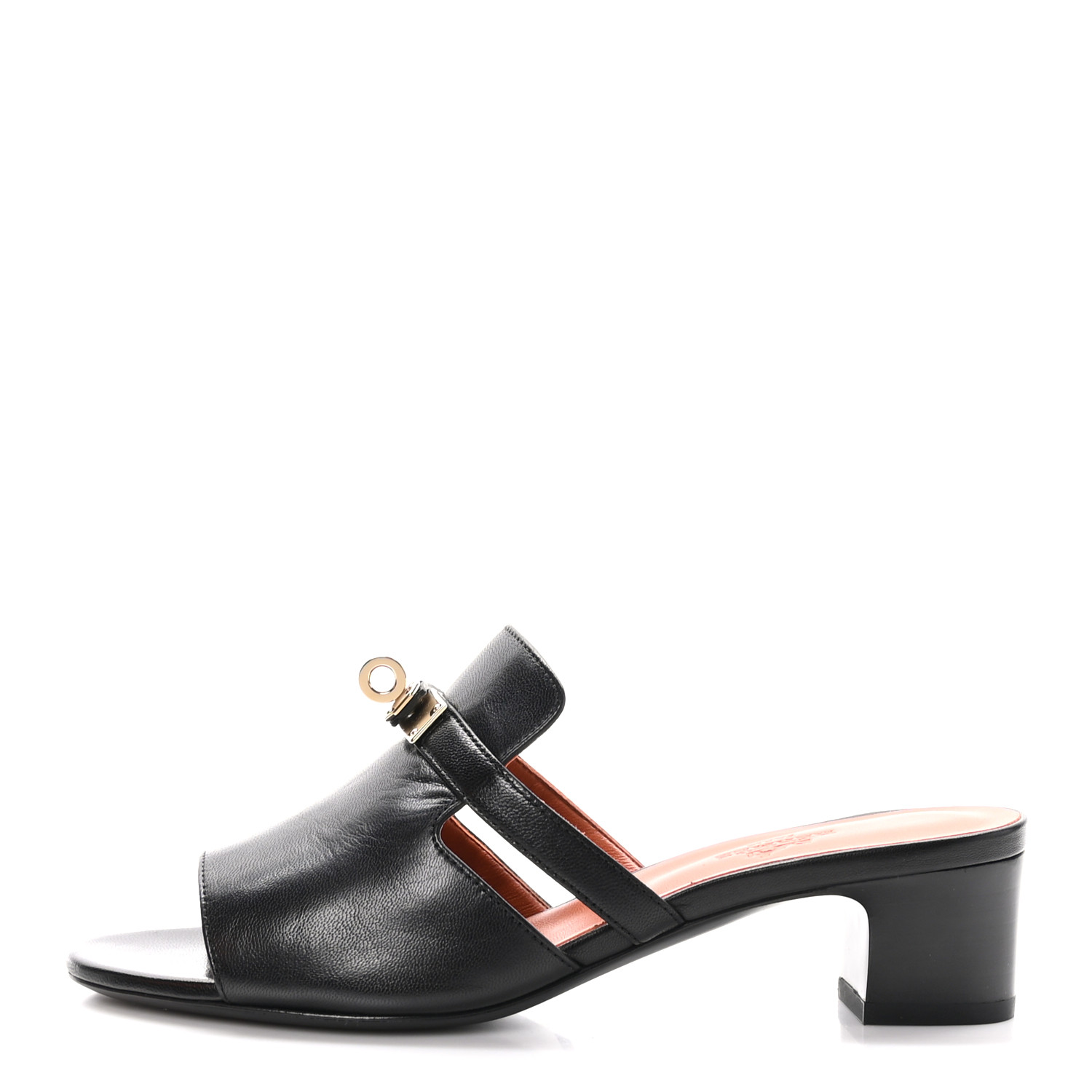 HERMES Goatskin Candy Sandals 37 Black 1473447 | FASHIONPHILE