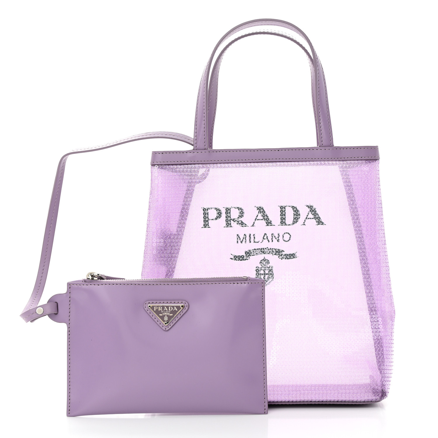 PRADA Sequin Mesh Small Tote Bag Lilium 1475324 | FASHIONPHILE