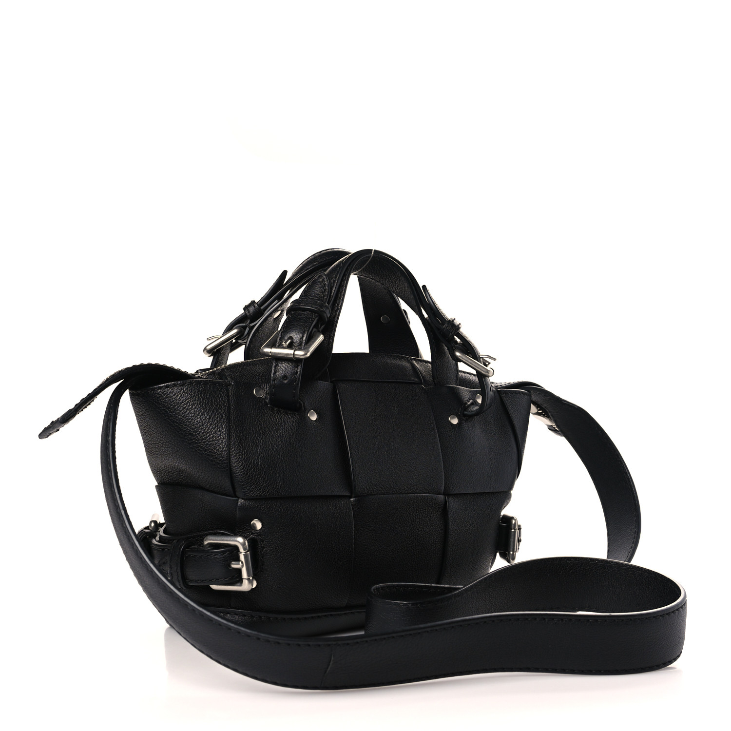 BOTTEGA VENETA Grained Calfskin Arco Tool Tote Black 1328433